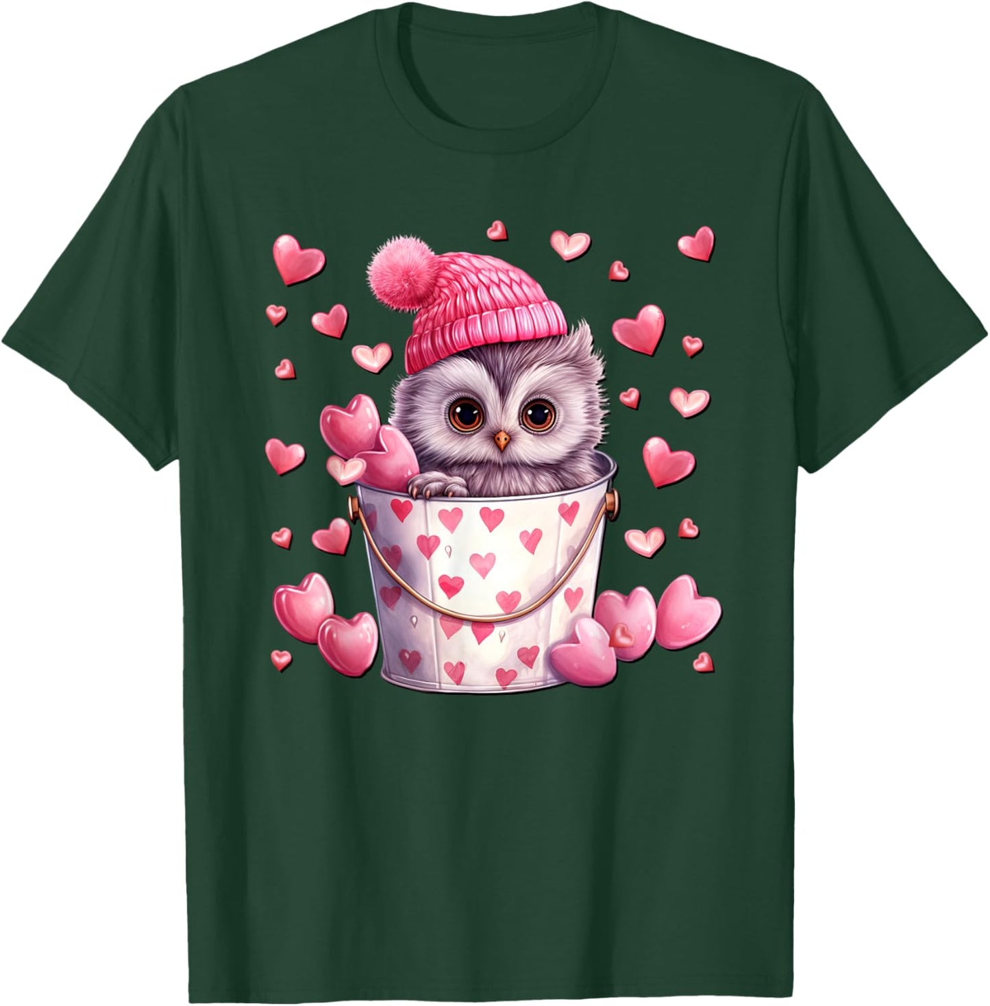 Cute Owl Love Graphic And Valentine Animal Lovers T-Shirt - T-Shirt | Forest