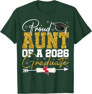 Proud Aunt of A Senior 2026 Graduate Family Graduation 2026 T-Shirt - T-Shirt | Forest