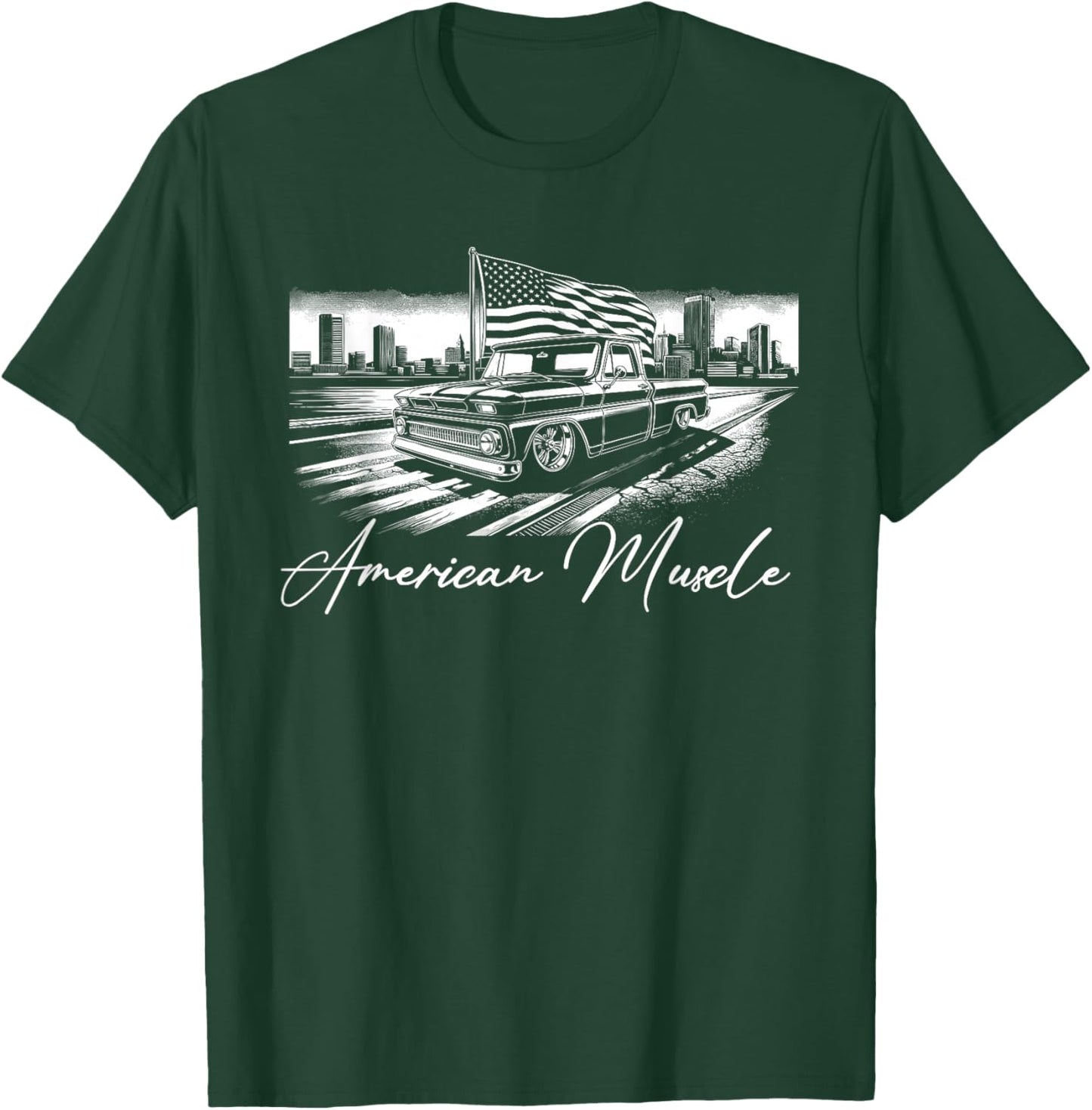 Truck First Generation Custom 10 Classic C10 Truck American T-Shirt - T-Shirt | Forest