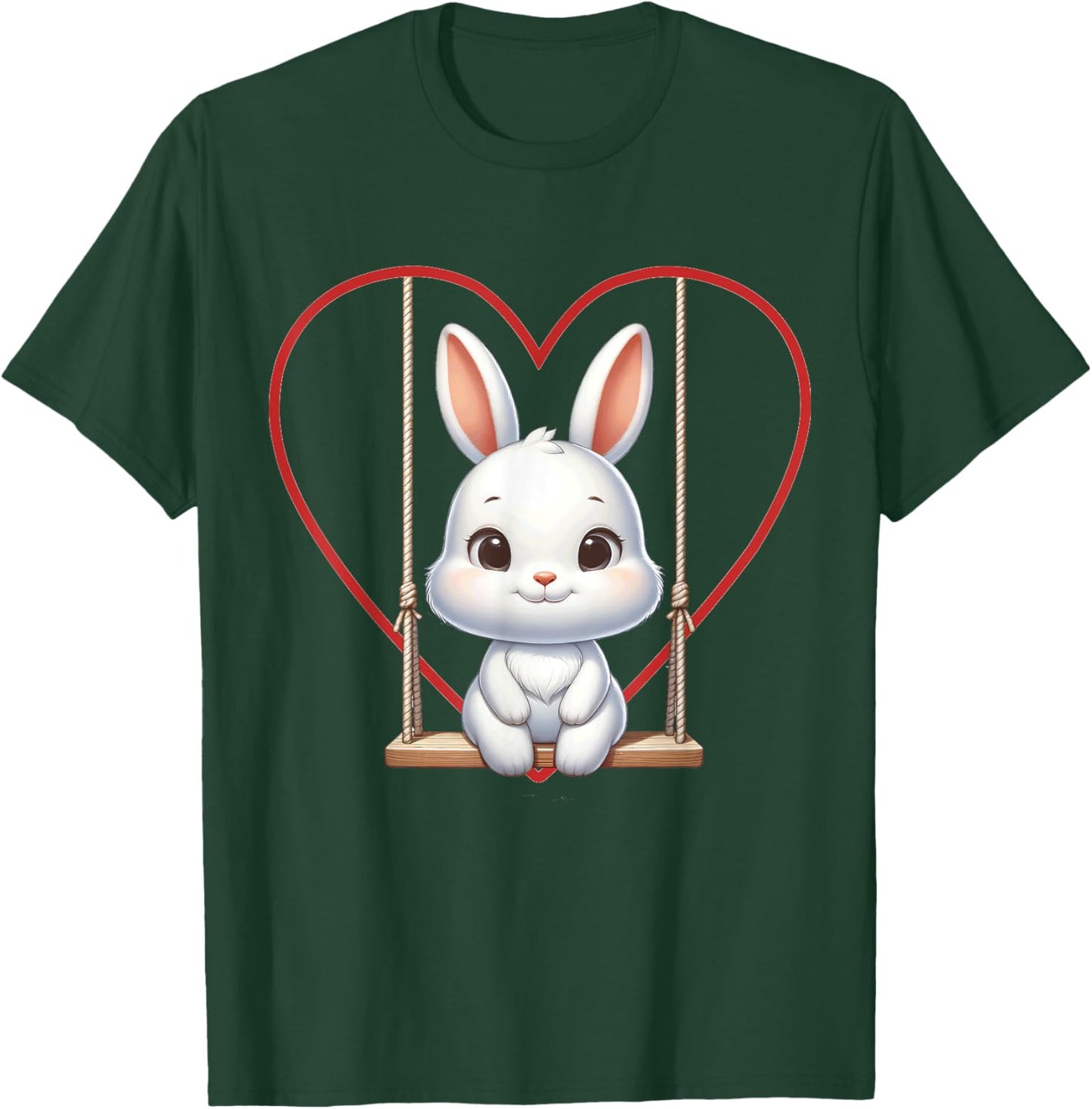 Cute Bunny Graphic Rabbit Women Girls T-Shirt - T-Shirt | Forest