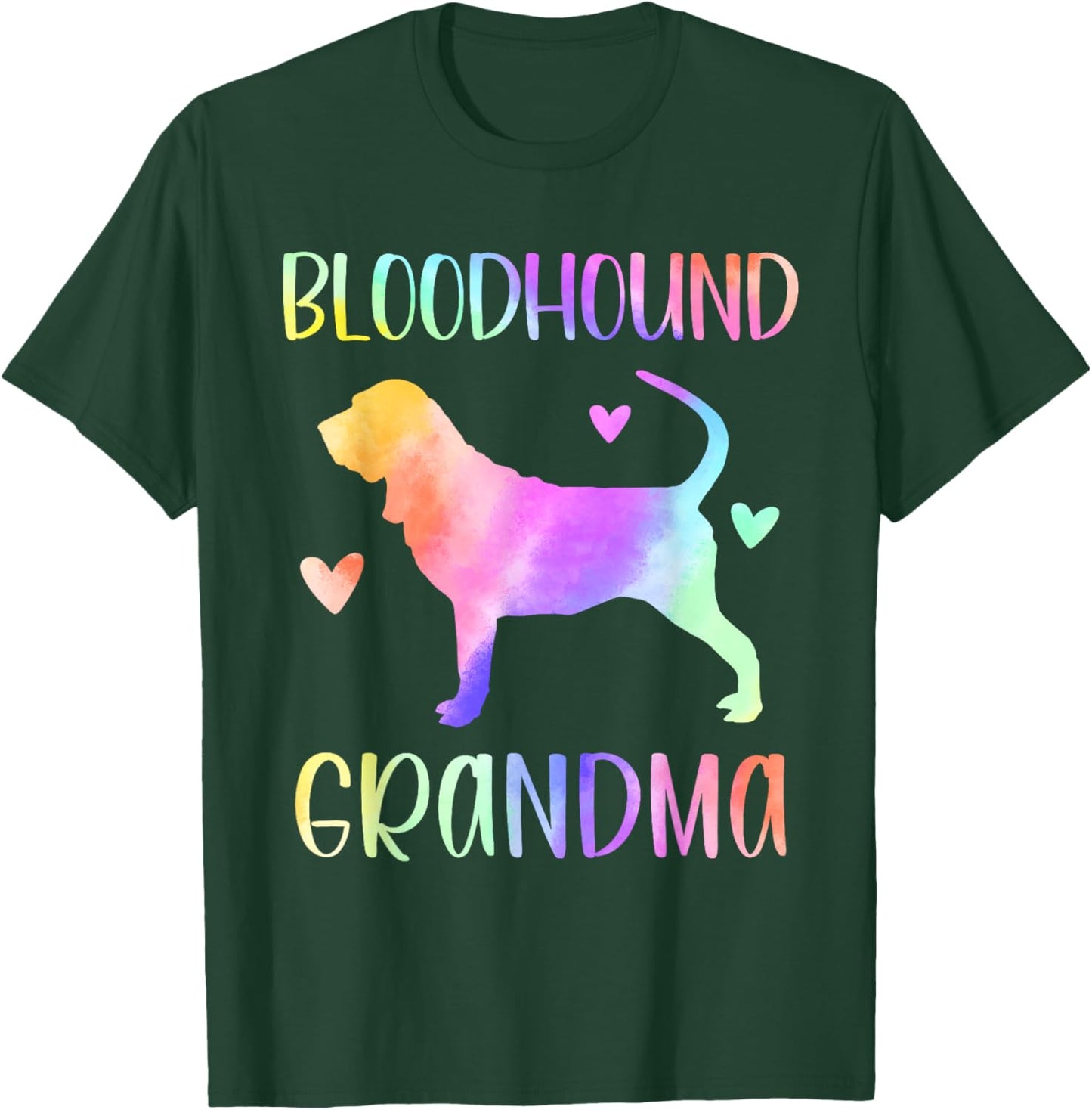 Bloodhound Grandma Blood Hound Nana Rainbow Watercolor T-Shirt - T-Shirt | Forest