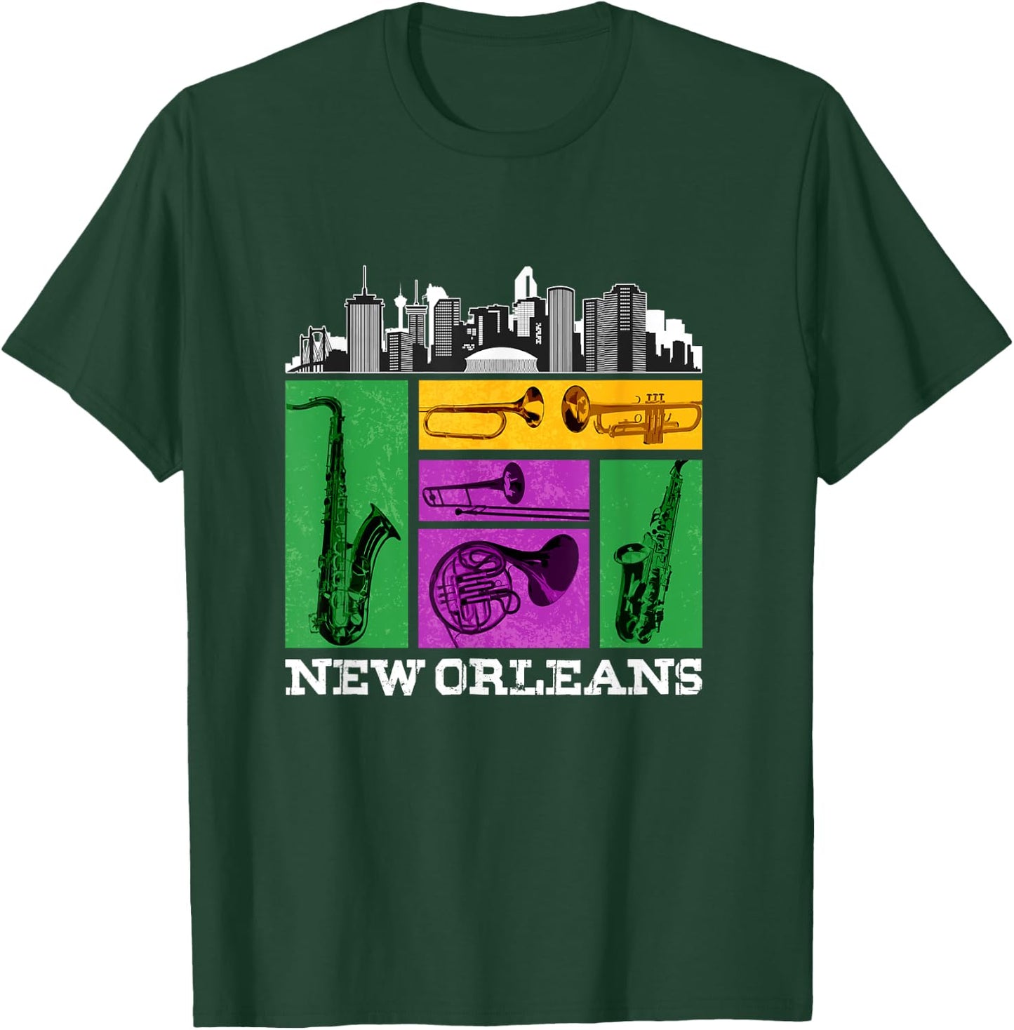 New Orleans, NOLA and the Big Easy Men, Women and Kids Music T-Shirt - T-Shirt | Forest