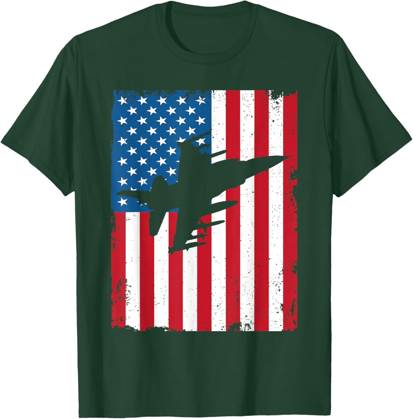 Patriotic 4th Of July F 16 Aircraft American Flag Boys Kids T-Shirt - T-Shirt | Forest