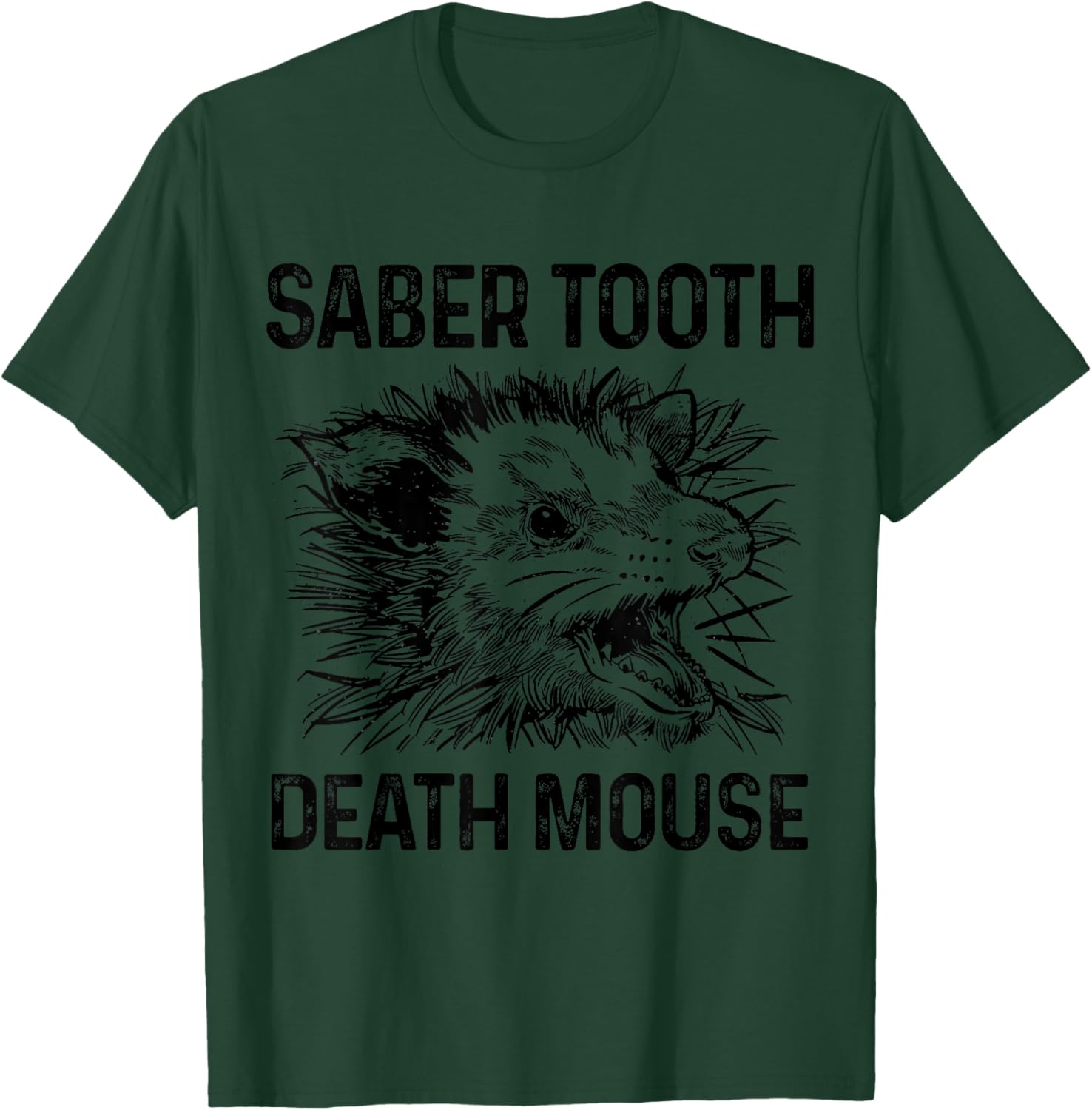 Opossum Saber Tooth Death Mouse Funny Possum T-Shirt - T-Shirt | Forest