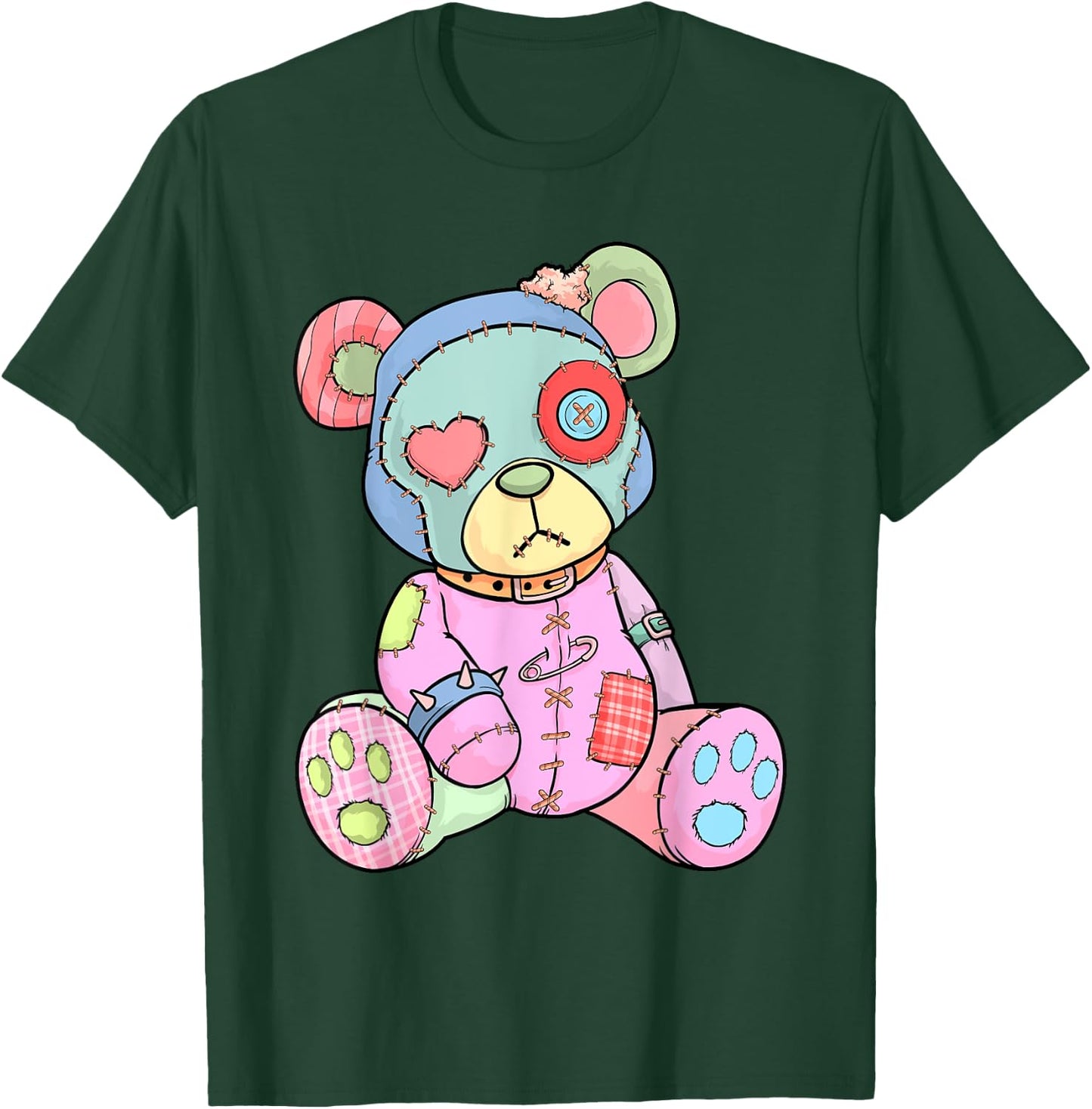 Pastel Goth Teddy Bear Japanese Anime Kawaii Menhera Small T-Shirt - T-Shirt | Forest