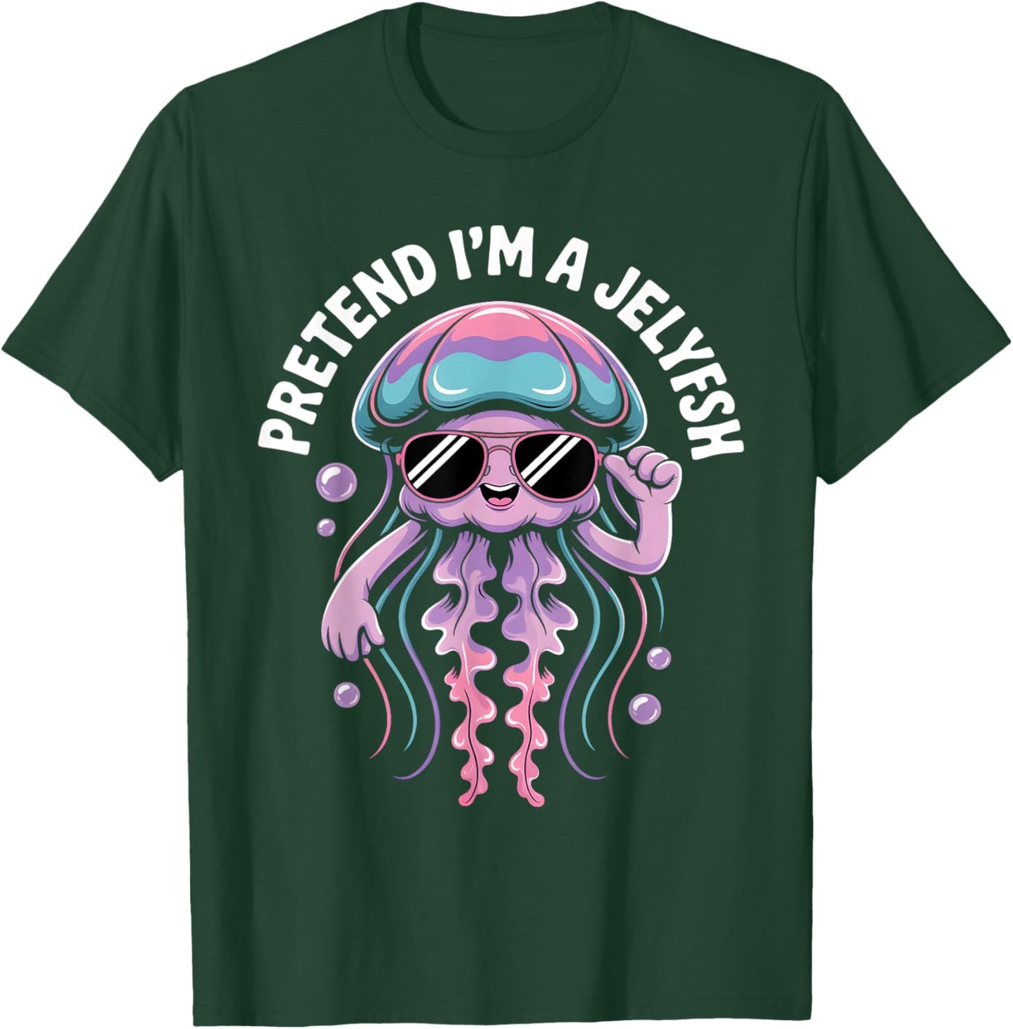 Pretend I'm A Jellyfish Cute Sea Animal Jellyfish Lover Girl T-Shirt - T-Shirt | Forest