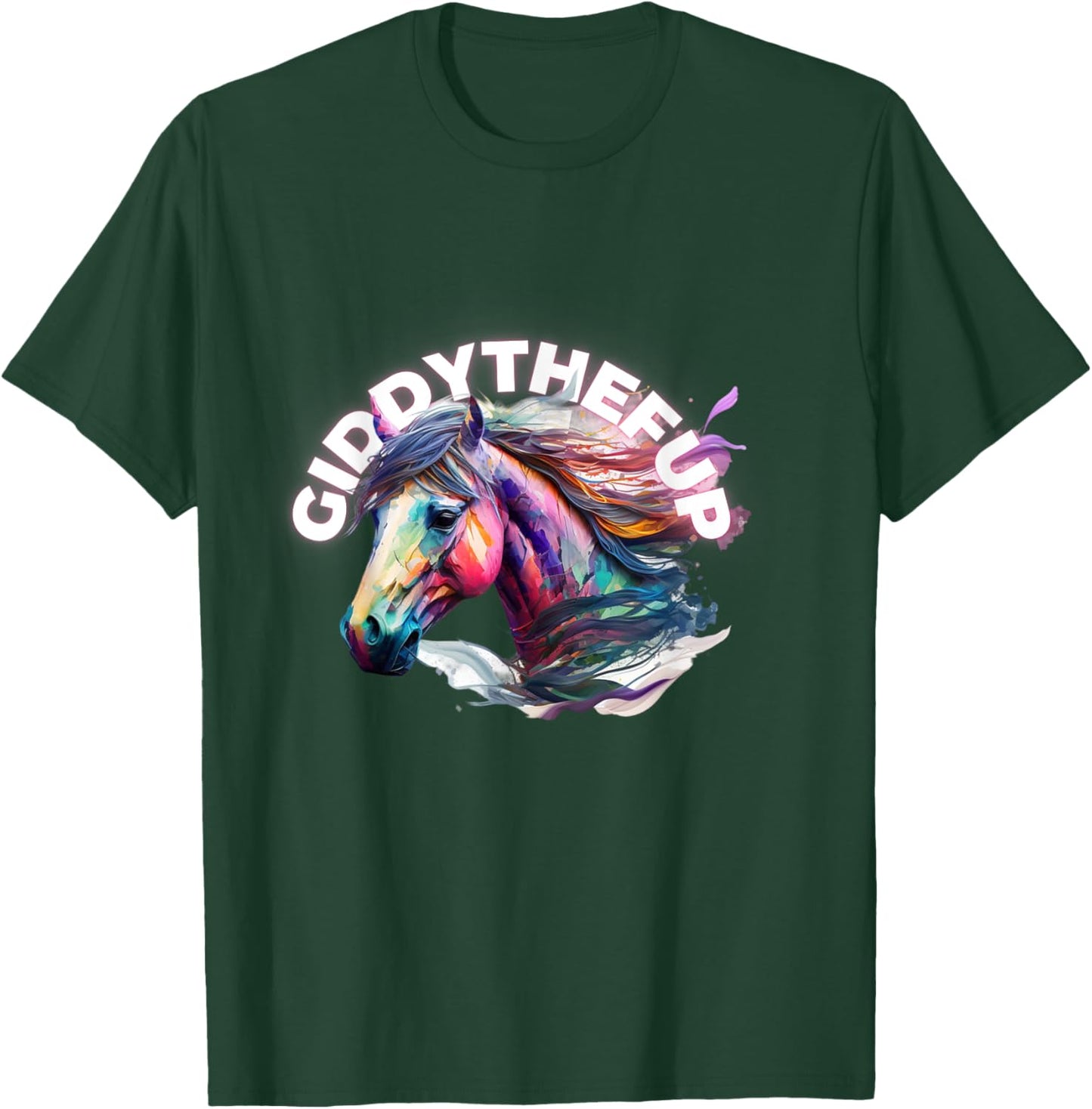Funny Race Horse Giddy the F Up T-Shirt - T-Shirt | Forest