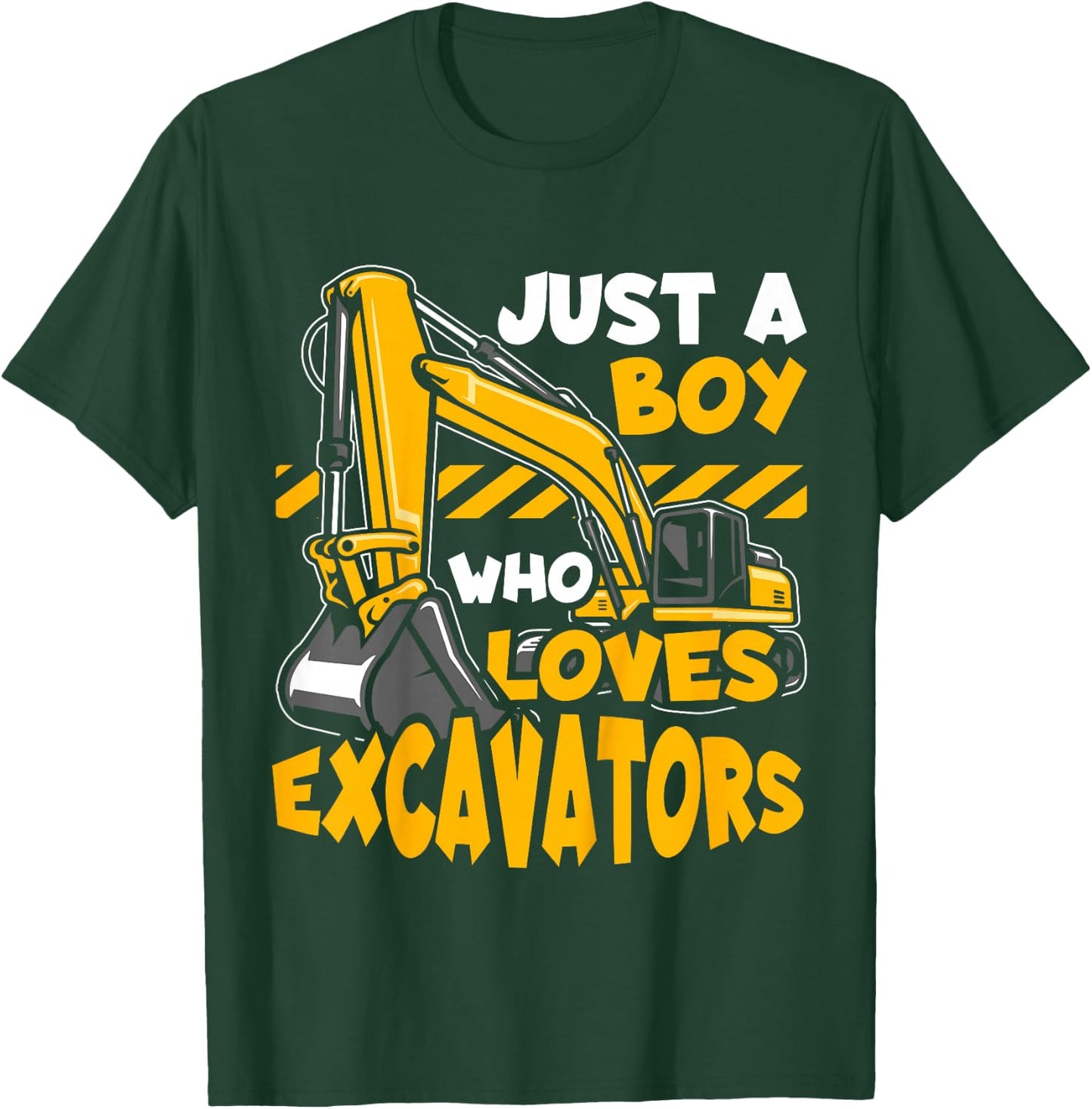 Kids Construction Vehicle Just A Boy Who Loves Excavators T-Shirt - T-Shirt | Forest