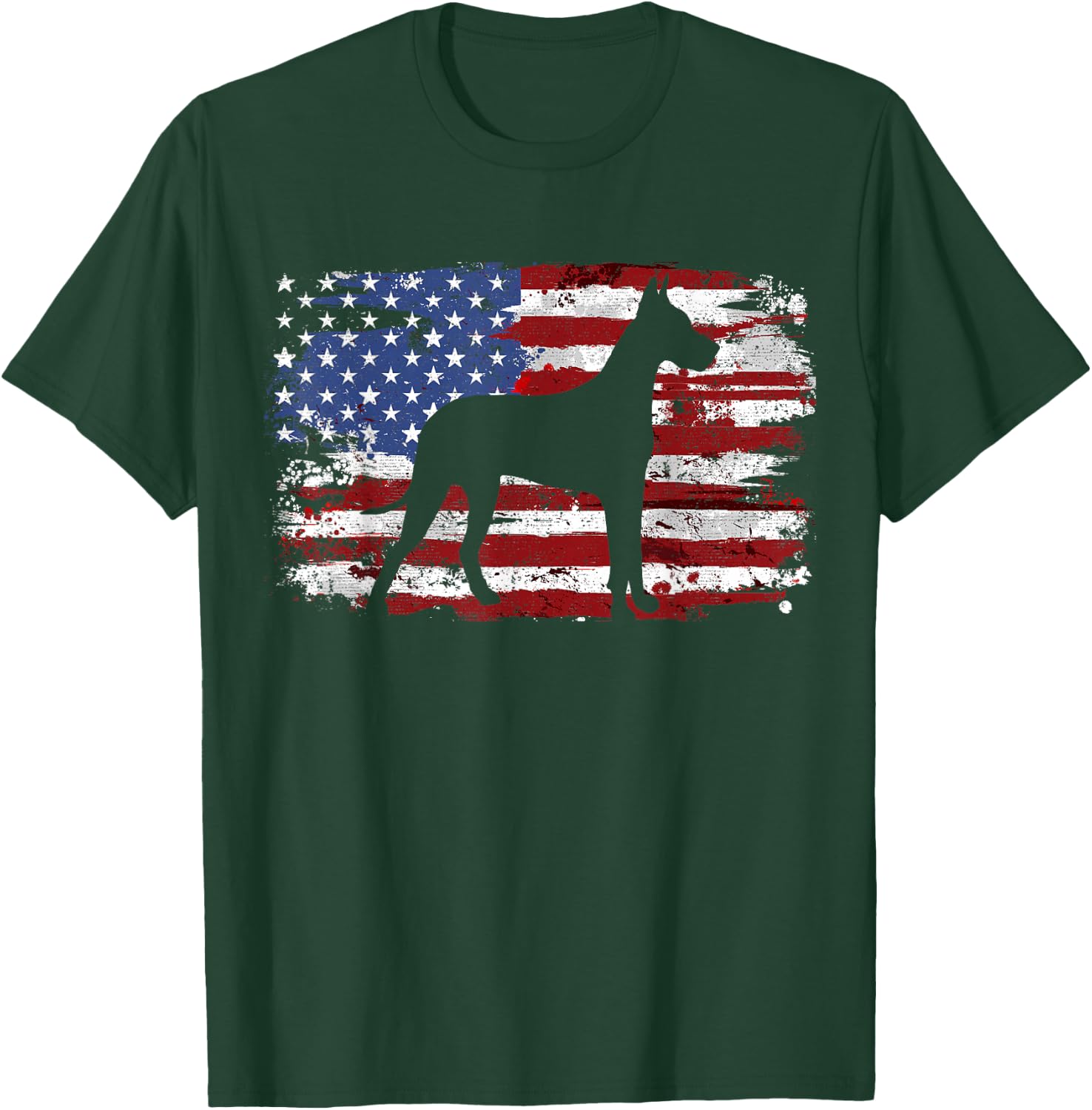 Great Dane Vintage American Flag T-Shirt - T-Shirt | Forest