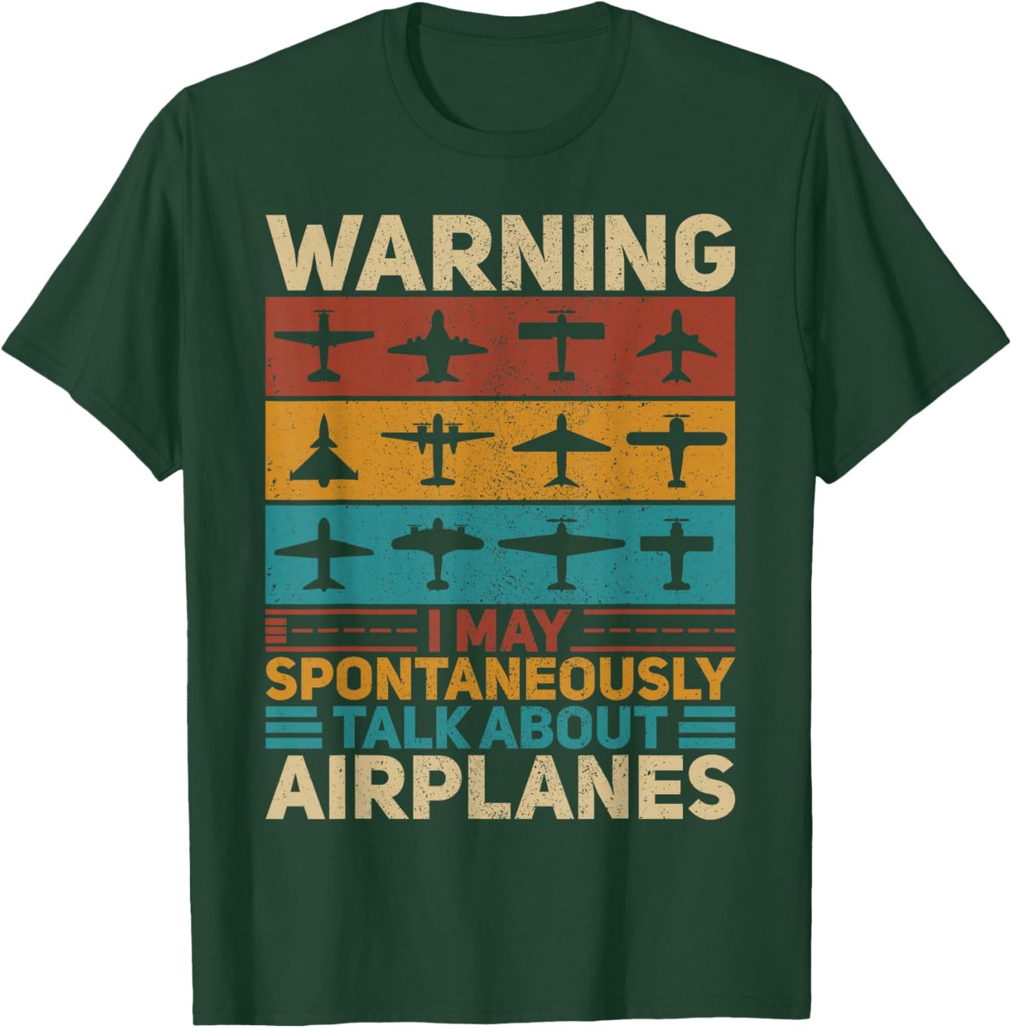 I May Talk About Airplanes Vintage Pilot & Aviation Airplane T-Shirt - T-Shirt | Forest