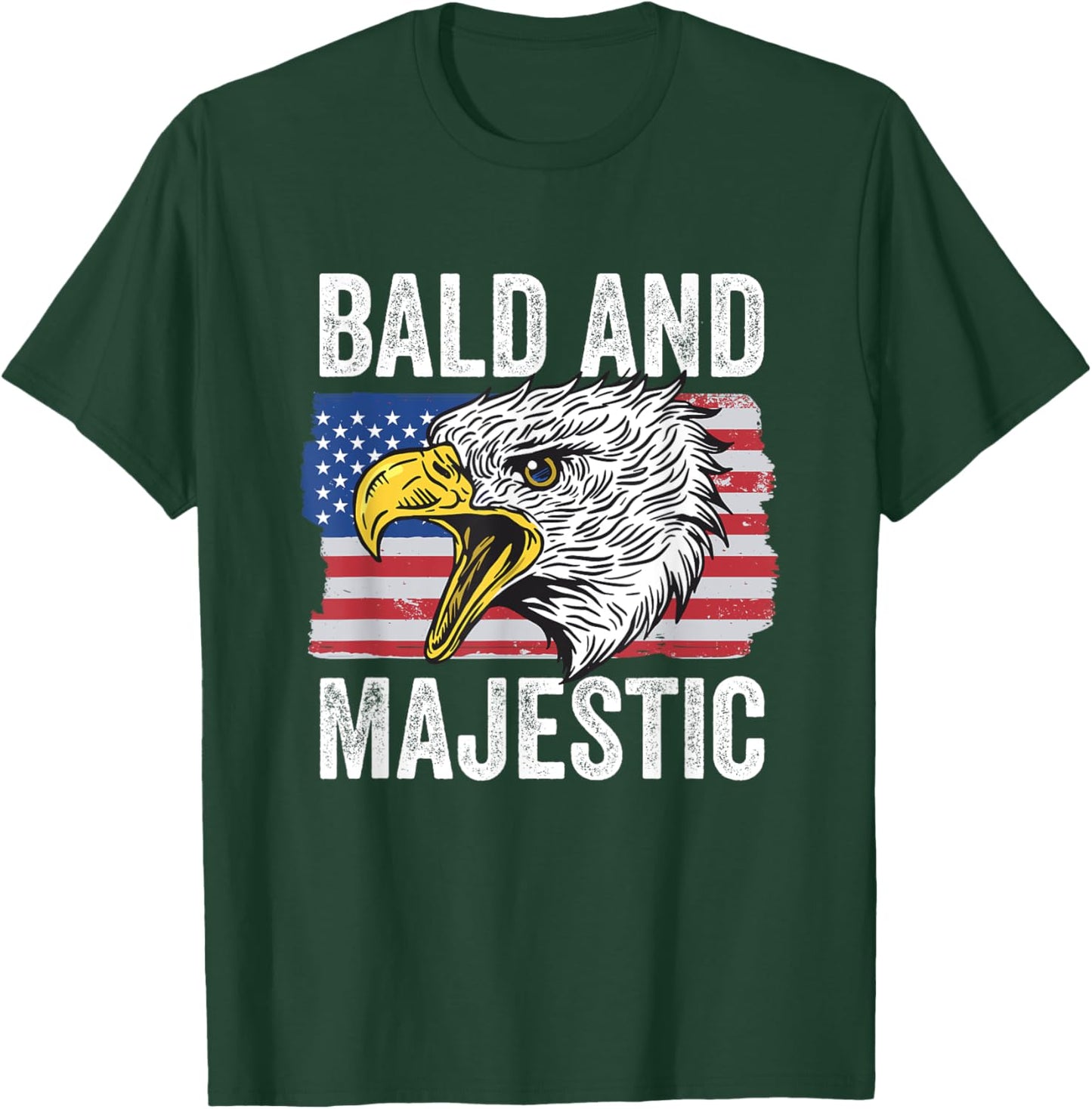 Bald and Majestic 4th of July Independence Day Bald Eagle T-Shirt - T-Shirt | Forest