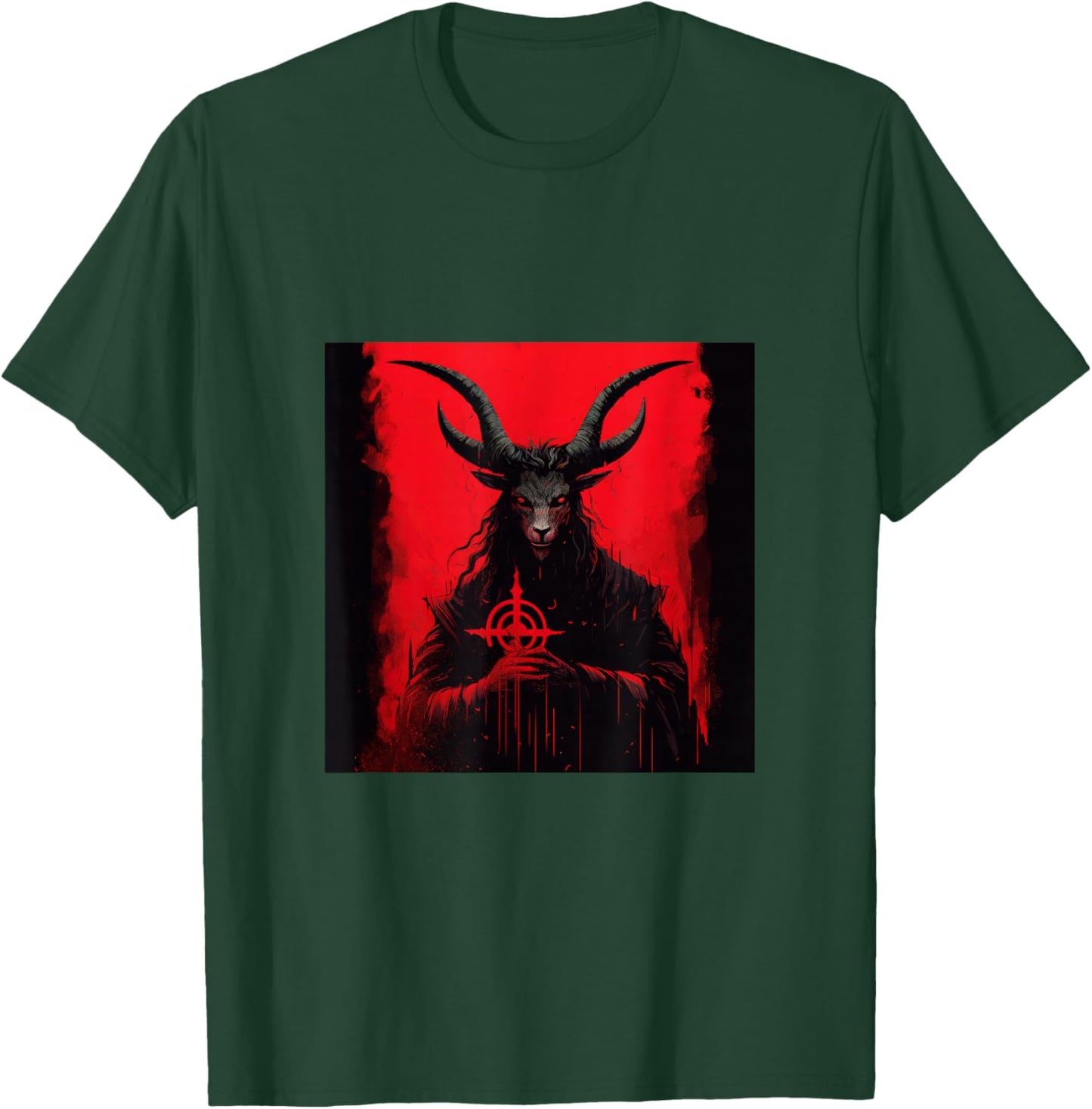 Goat AntiChrist Satanism Devil Seal Goth Occult Satan T-Shirt - T-Shirt | Forest