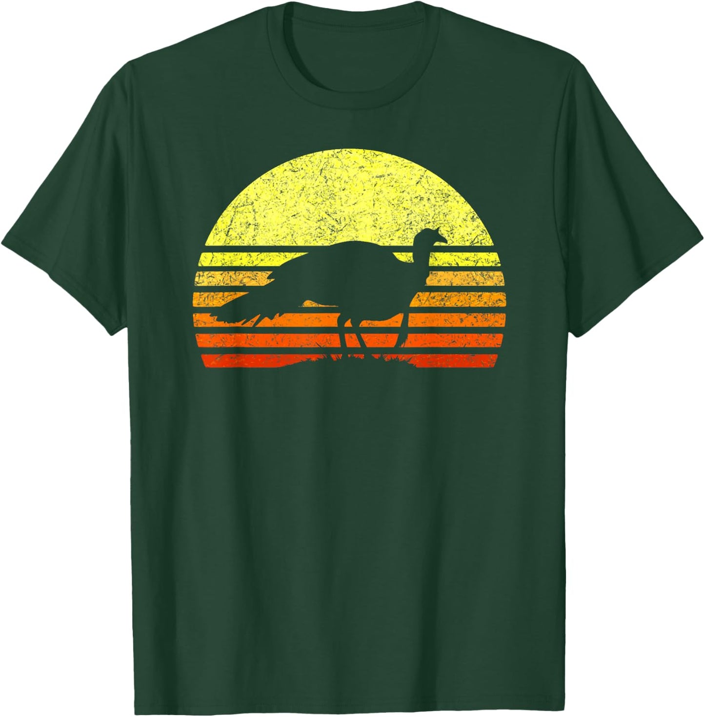 Turkey Hunting Retro Sunset Upland Bird Hunter Thanksgiving T-Shirt - T-Shirt | Forest