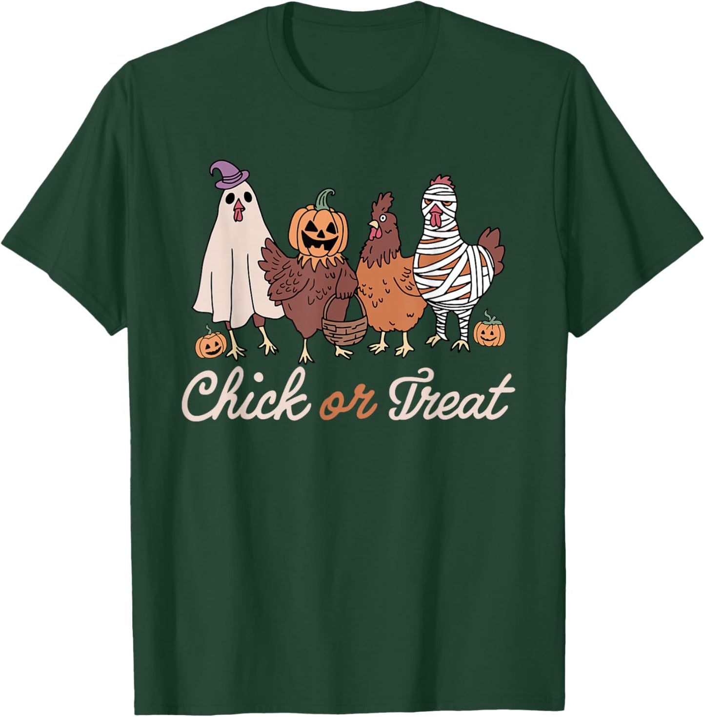 Chick Or Treat Halloween Witch Spooky Chicken T-Shirt - T-Shirt | Forest