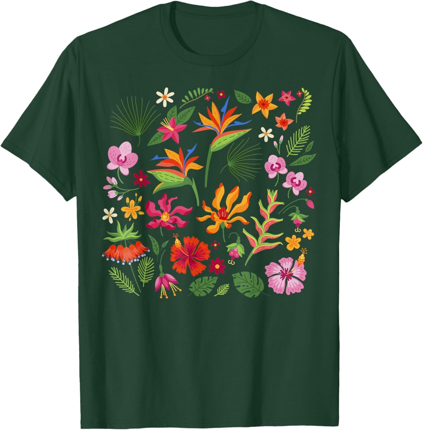 Hawaii Tropical Island Hawaiian Flowers Aloha State T-Shirt - T-Shirt | Forest