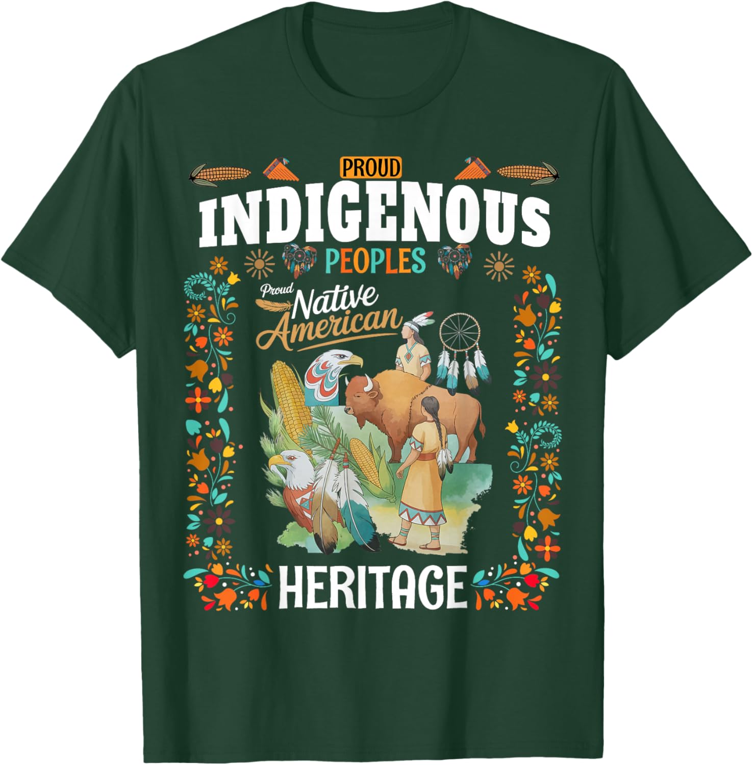 Indigenous Peoples Women Idea Native American Heritage Month T-Shirt - T-Shirt | Forest