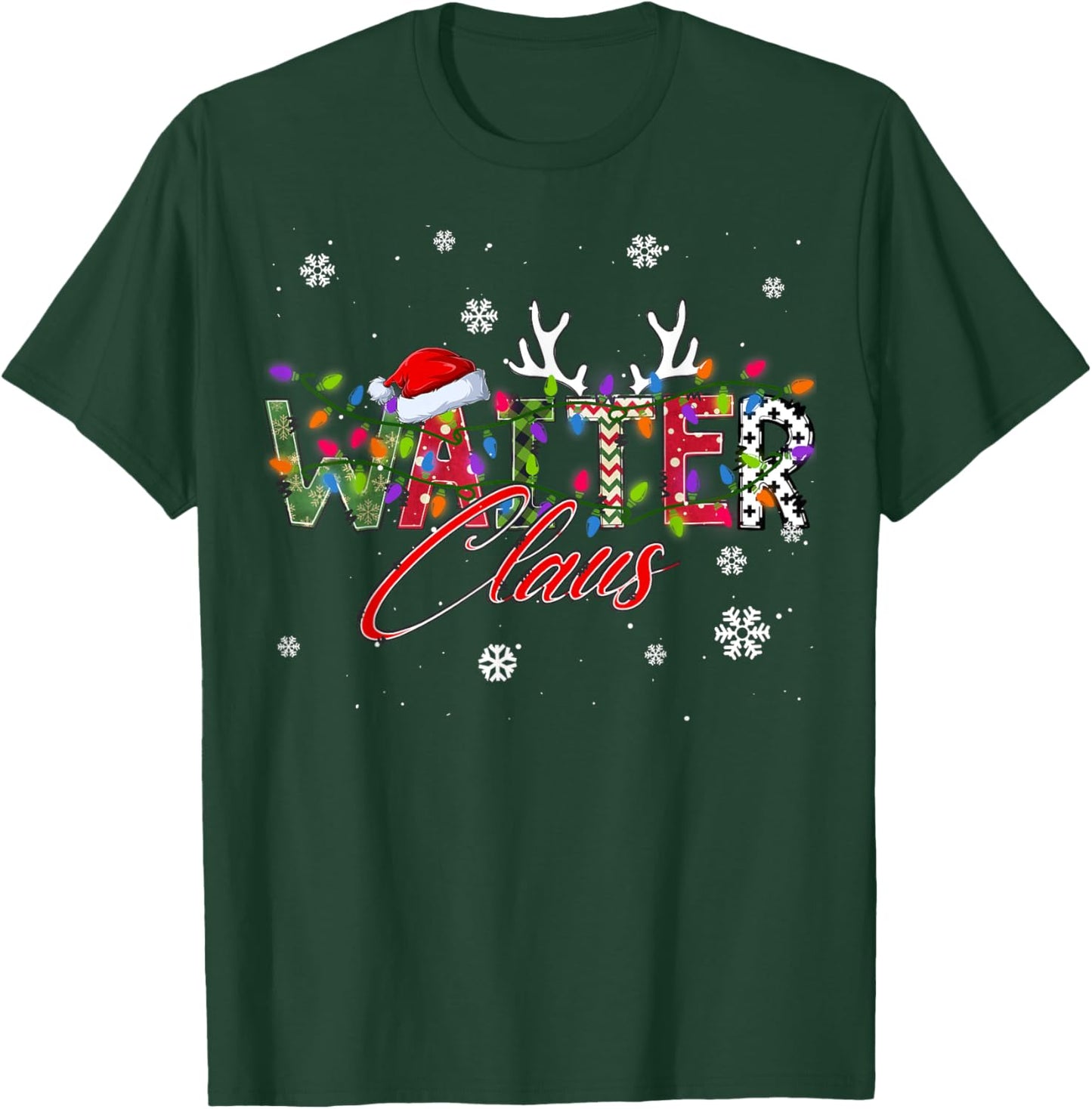 Waiter Claus Family Matching Group Ugly Christmas Sweater T-Shirt - T-Shirt | Forest
