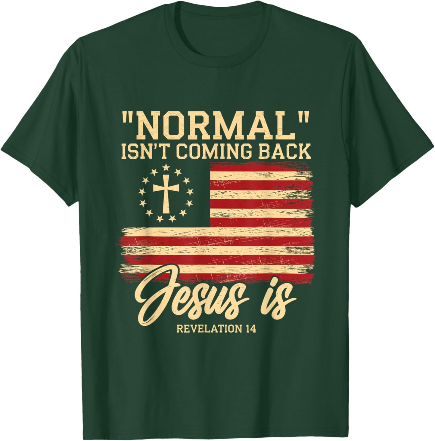 Normal Isn't Coming Back Jesus is Faith Belief T-Shirt - T-Shirt | Forest