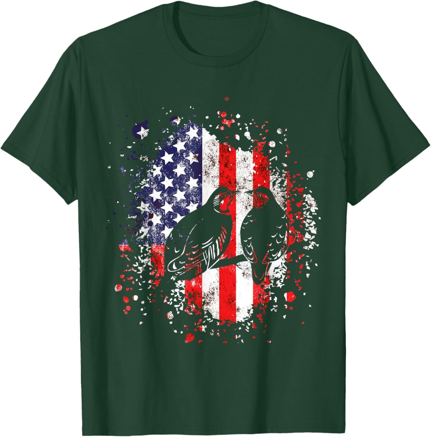 Chukar Hunting Patriotic American Flag partridge Lover Kids Men T-Shirt - T-Shirt | Forest