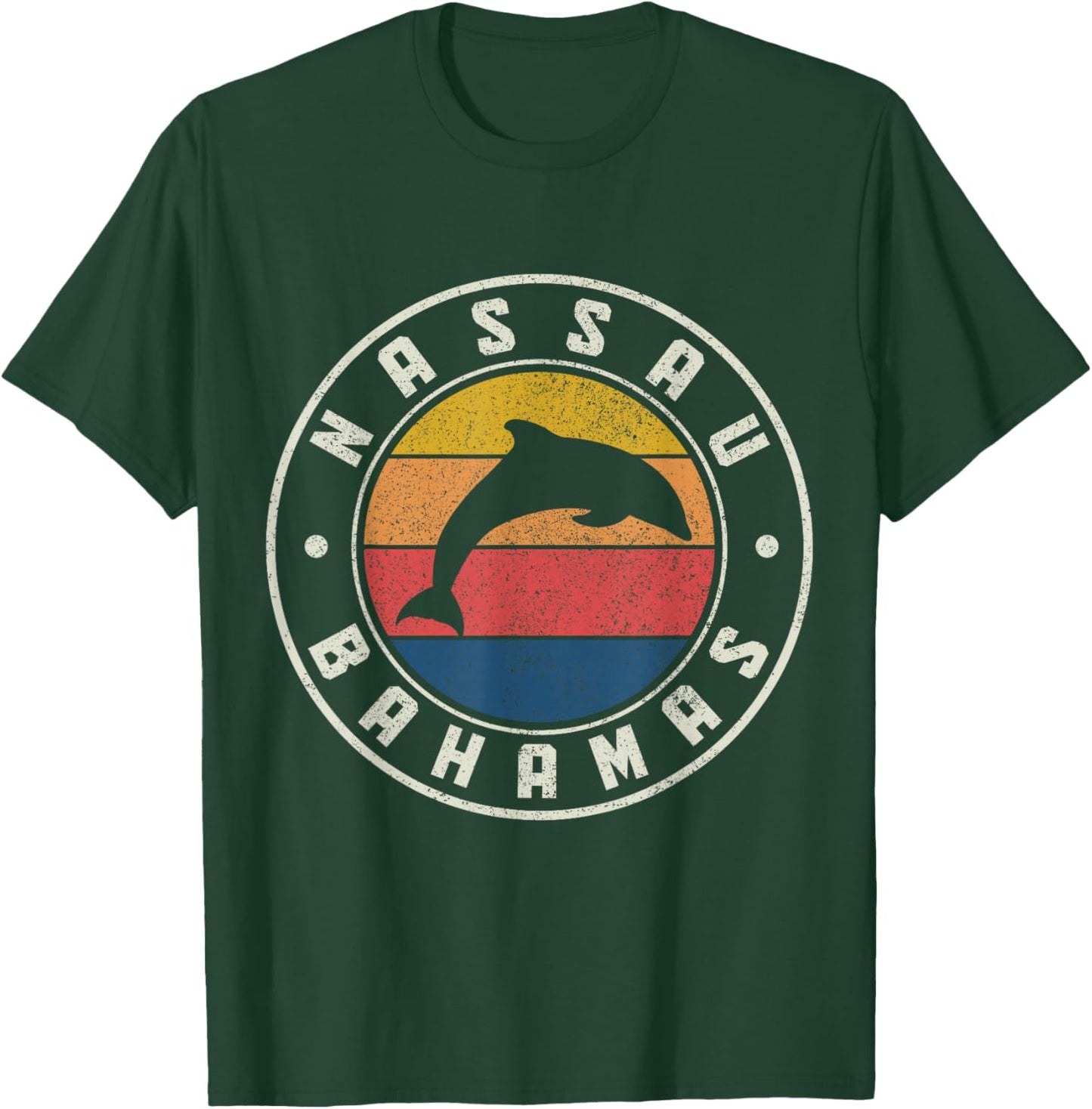 Nassau Bahamas Dolphin Souvenir Vintage T-Shirt - T-Shirt | Forest