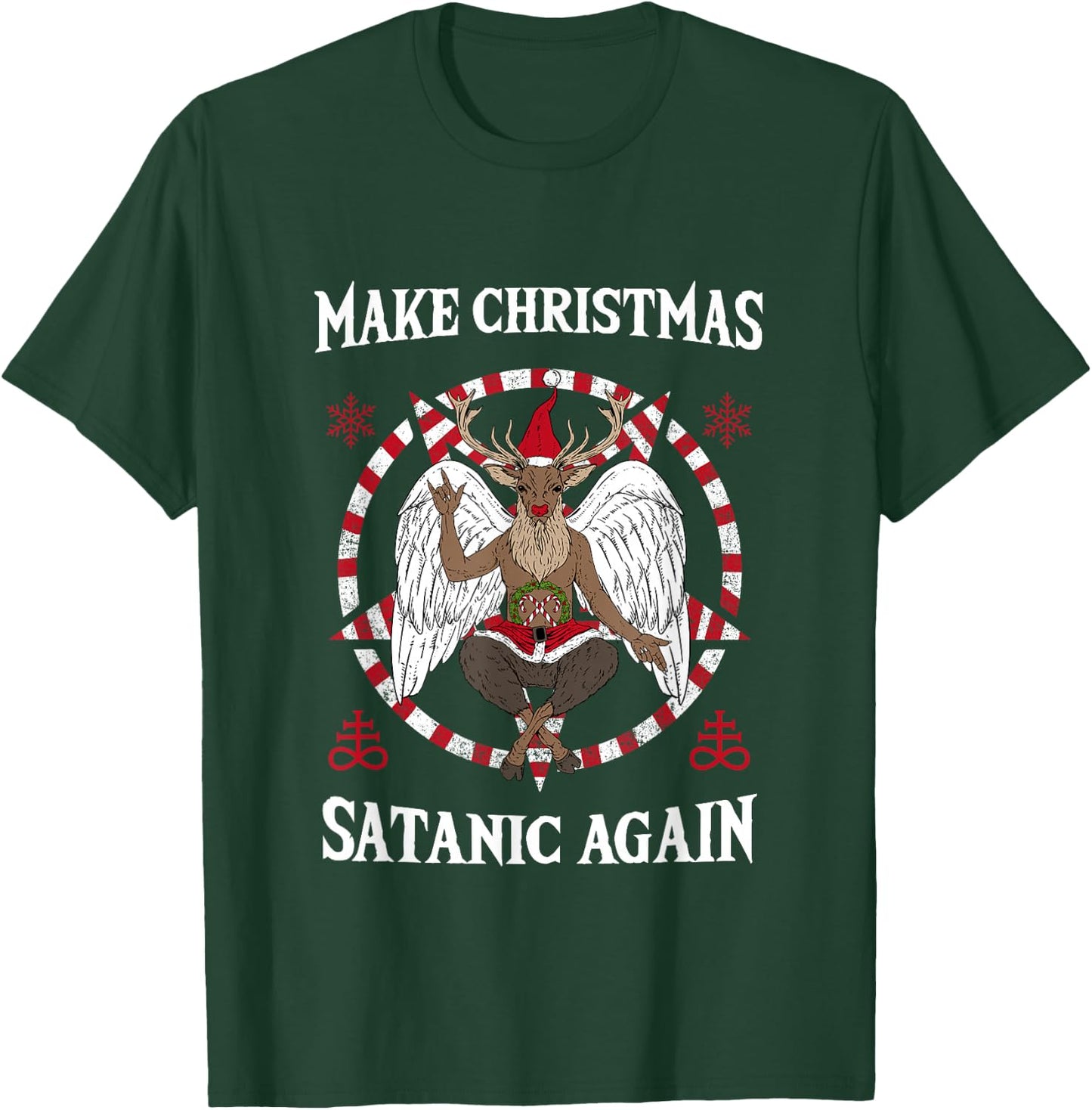 Make Christmas Satanic Again I Pentagram Death Metal Costume T-Shirt - T-Shirt | Forest