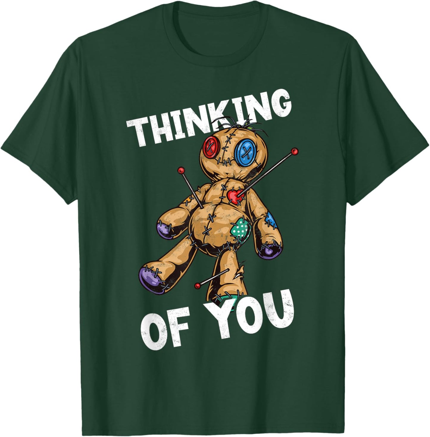 Funny Voodoo Doll Thinking of You Lazy Halloween Costume T-Shirt - T-Shirt | Forest