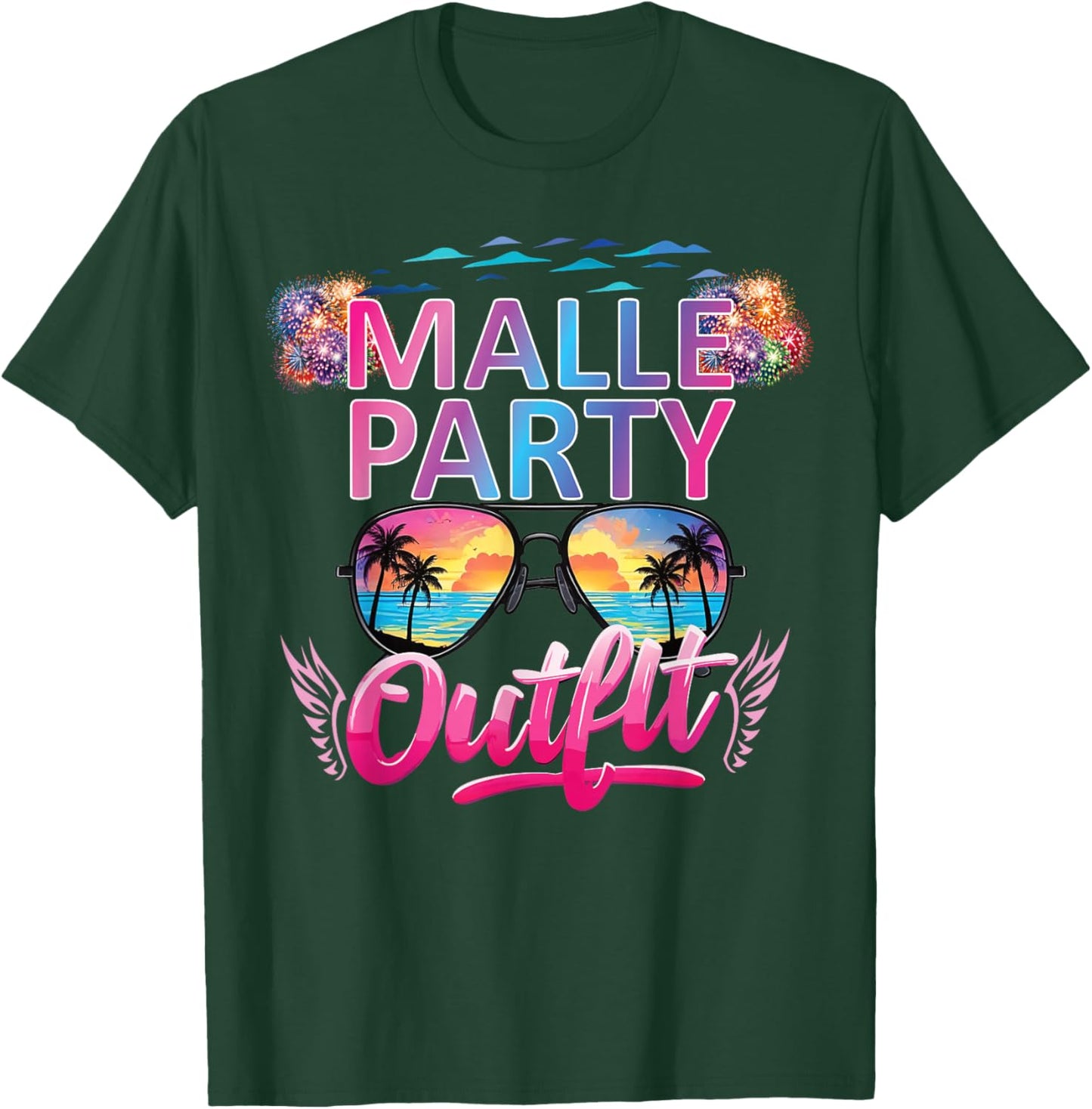 Malle Party Gruppenshirt Mallorca Outfit Damen Herren Party T-Shirt - T-Shirt | Forest