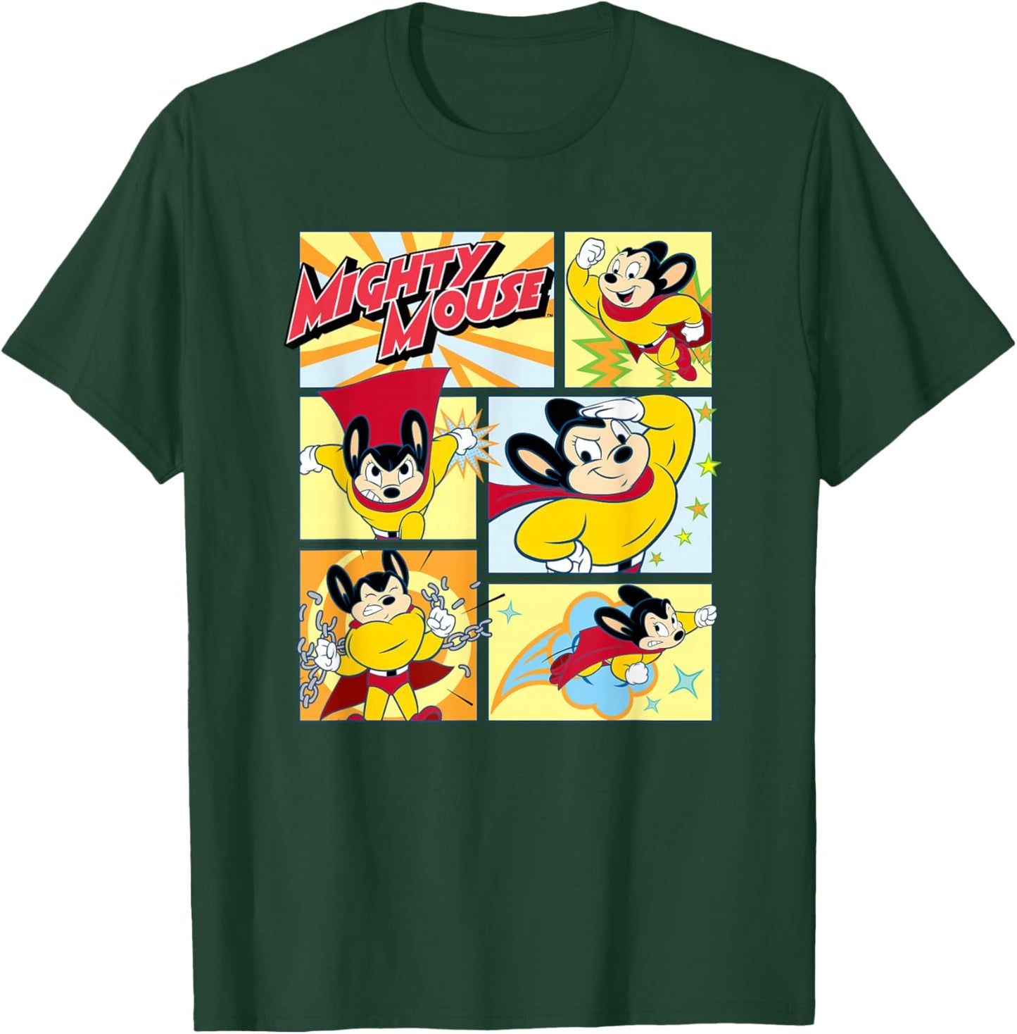 Mighty Mouse - Mighty Mouse Grid T-Shirt - T-Shirt | Forest
