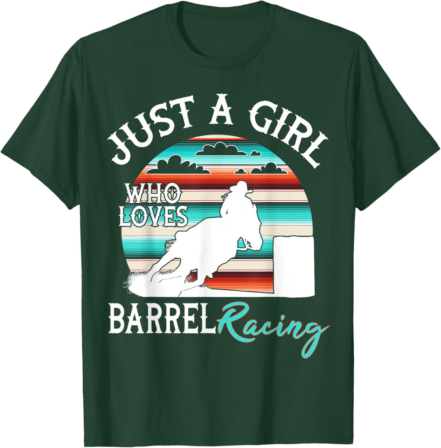 Serape Sunset Horse Barrel Racing Western Rodeo Cowgirl T-Shirt - T-Shirt | Forest