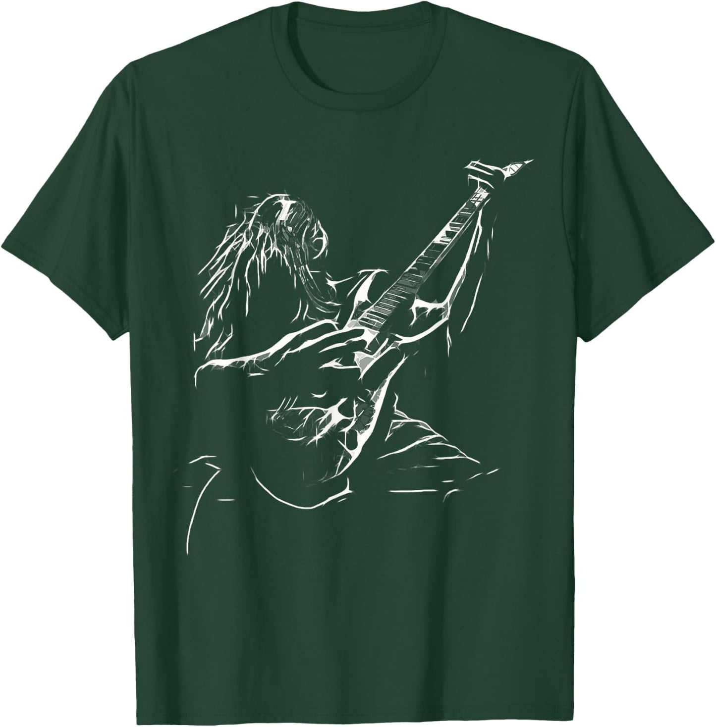 Heavy Metal Guitar Rocker Rock Star Music Rock and Roll T-Shirt - T-Shirt | Forest
