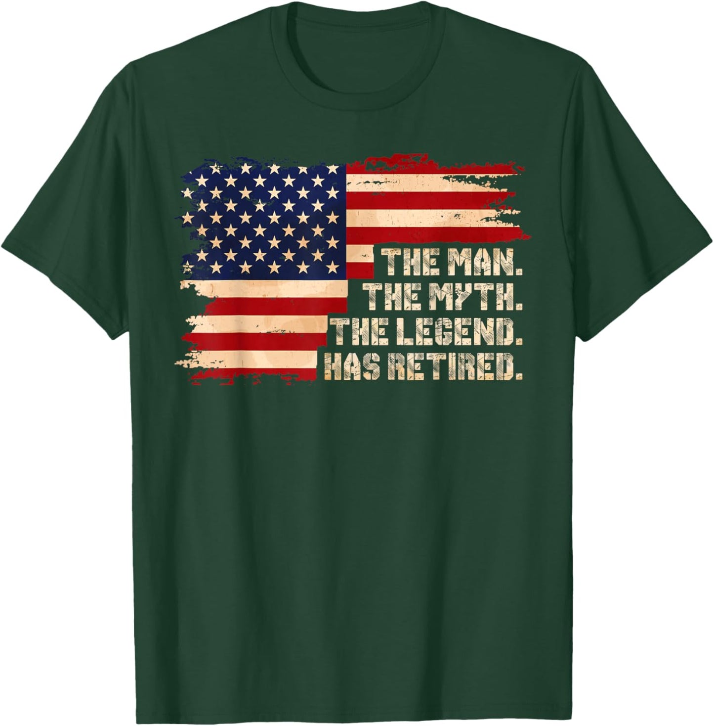 Retirement The Legend Has Retired American Flag Male T-Shirt - T-Shirt | Forest