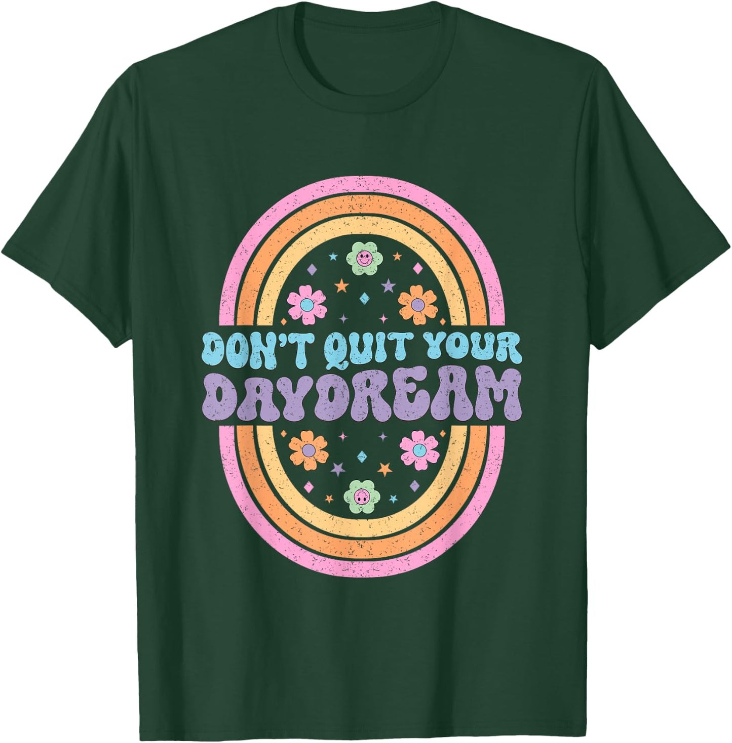 Don't Quit Your Daydream Retro Rainbow Art T-Shirt - T-Shirt | Forest