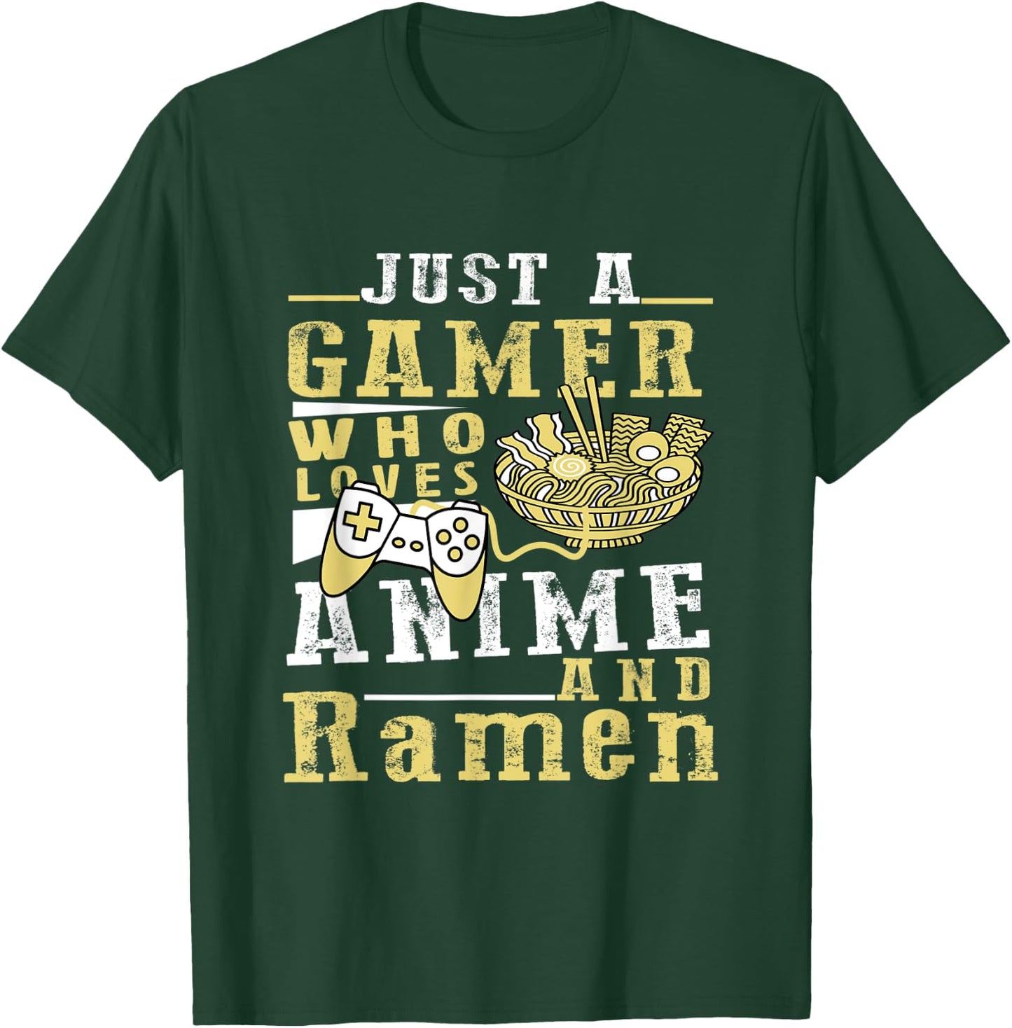 Just A Gamer Who Loves Anime Ramen And Game Anime Lover Boy T-Shirt - T-Shirt | Forest