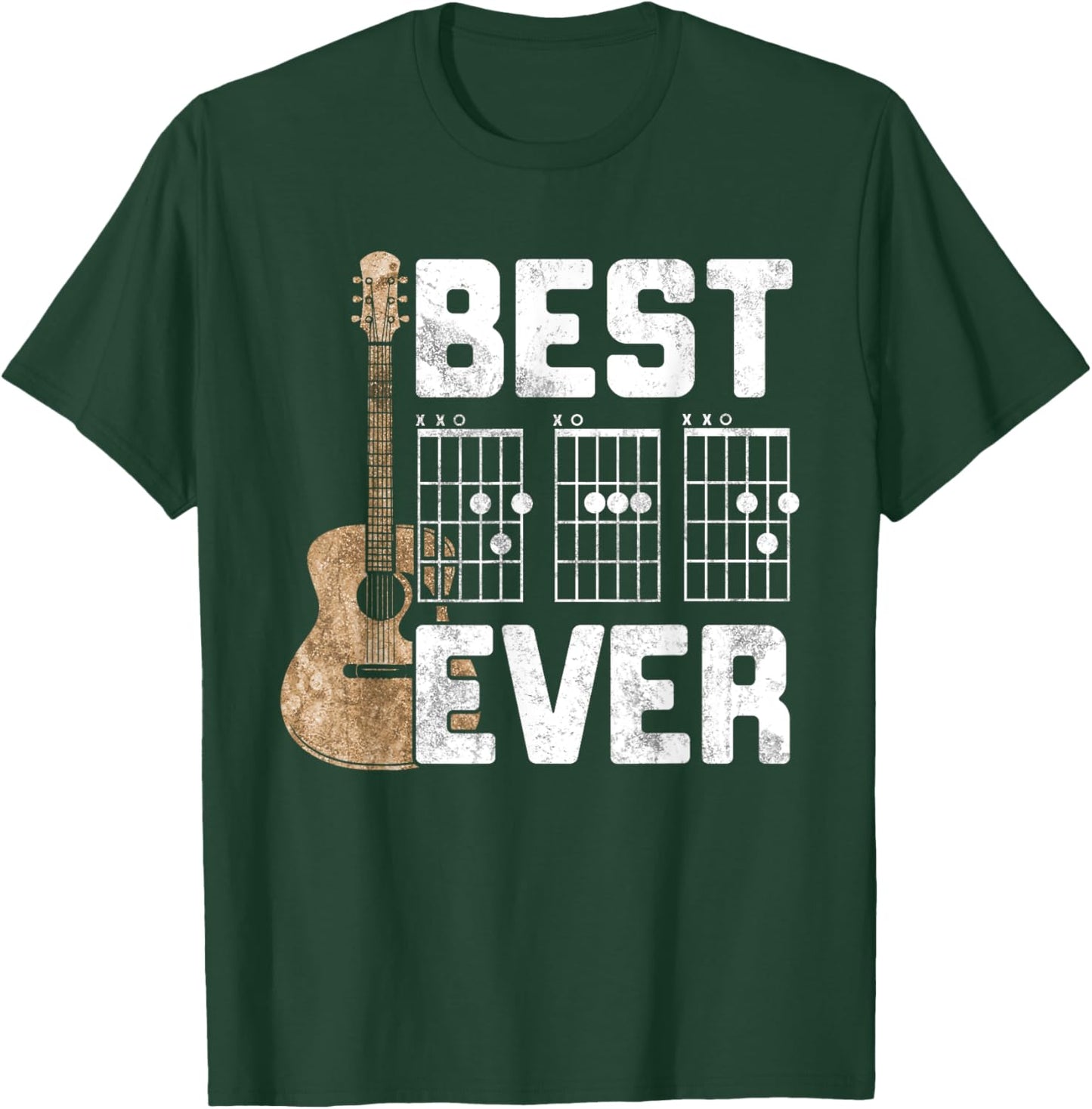 Best Dad Ever Guitarist Father D-A-D Chord Gifts Guitar T-Shirt - T-Shirt | Forest