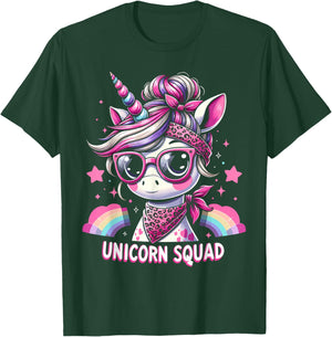 Unicorn Squad - Graceful Unicorn with leopard Bandana T-Shirt - T-Shirt | Forest