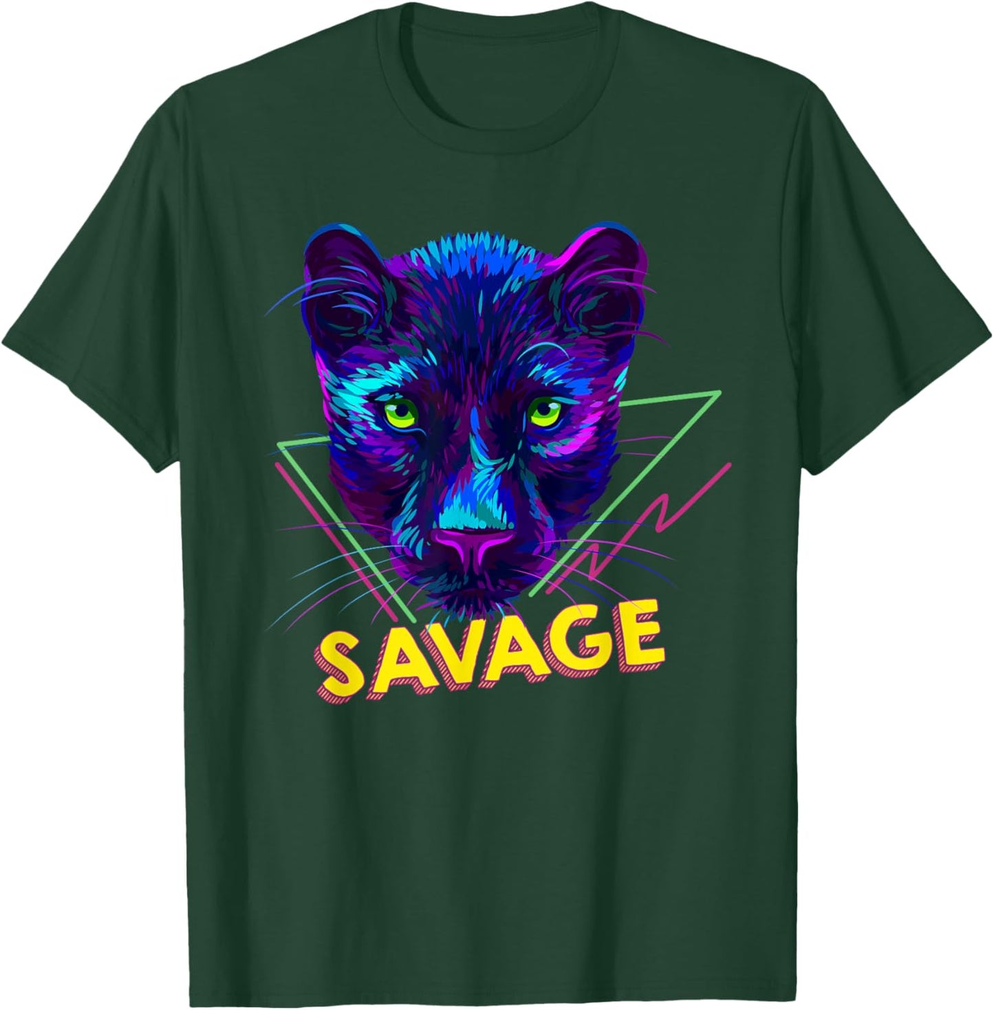 Savage - Abstract Multicolor Panther T-Shirt - T-Shirt | Forest