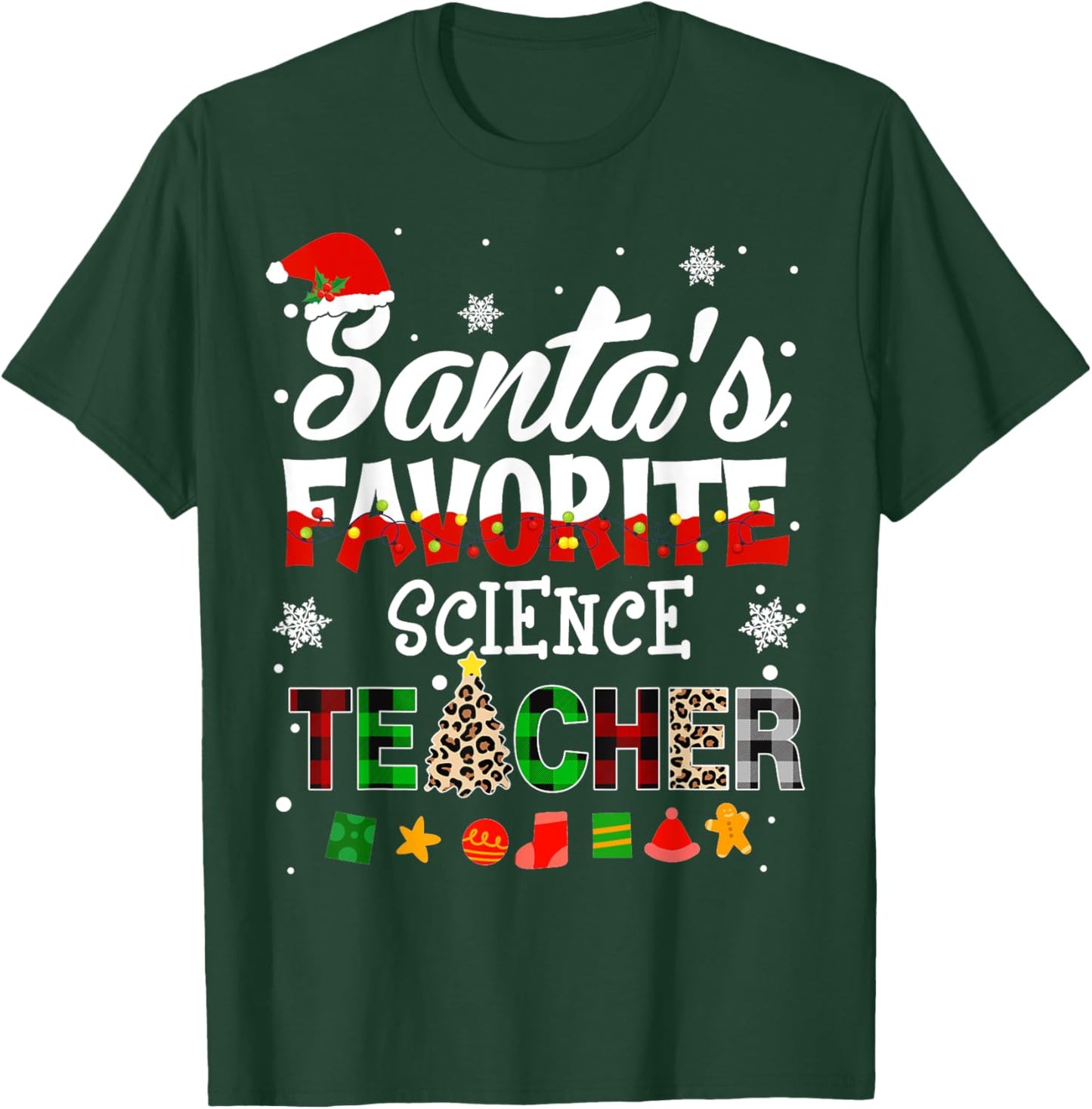 Santa Favorite Science Teacher Christmas Matching T-Shirt - T-Shirt | Forest