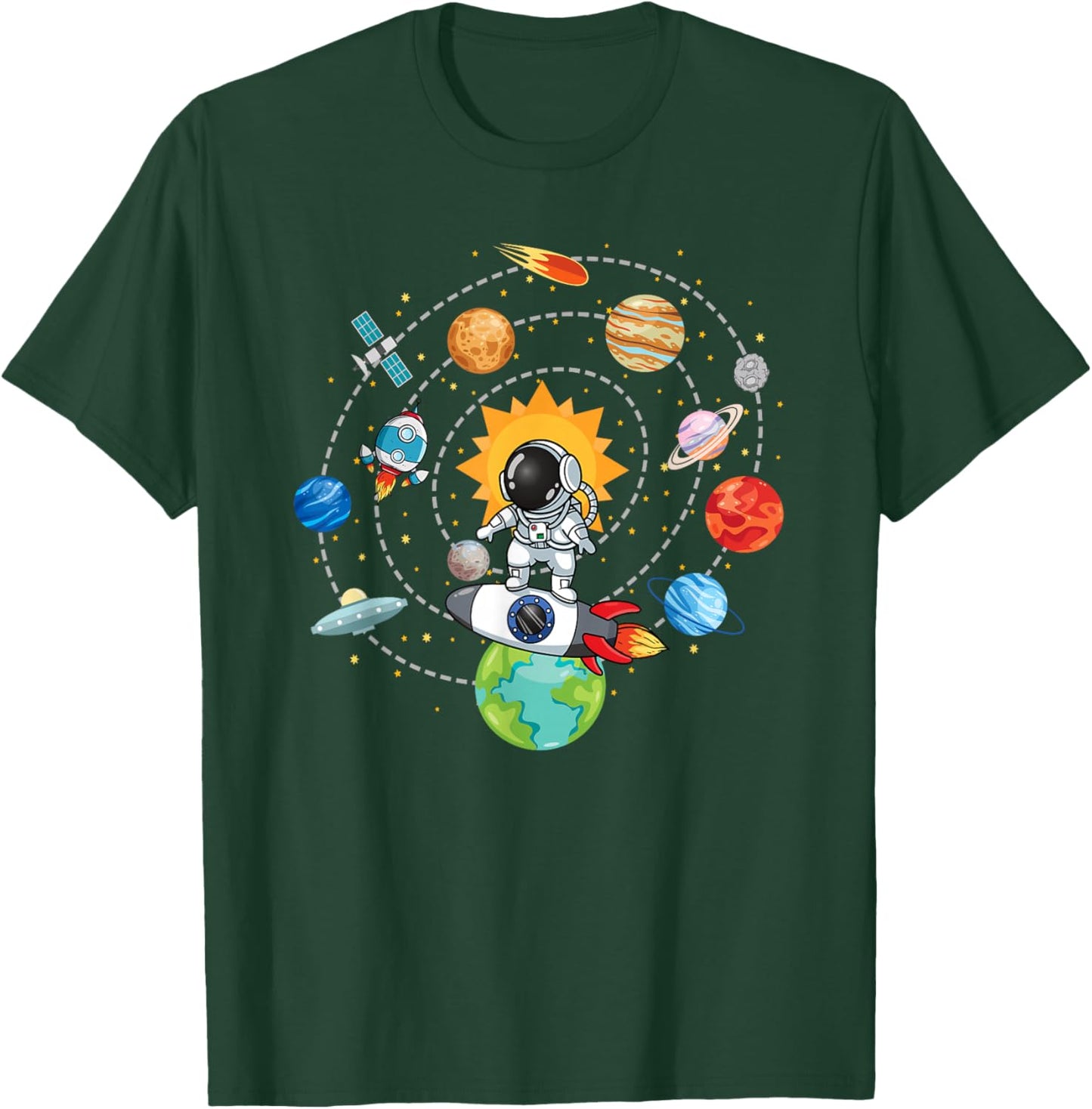 Solar System Planets Space Astronaut Universe Galaxy Kids T-Shirt - T-Shirt | Forest