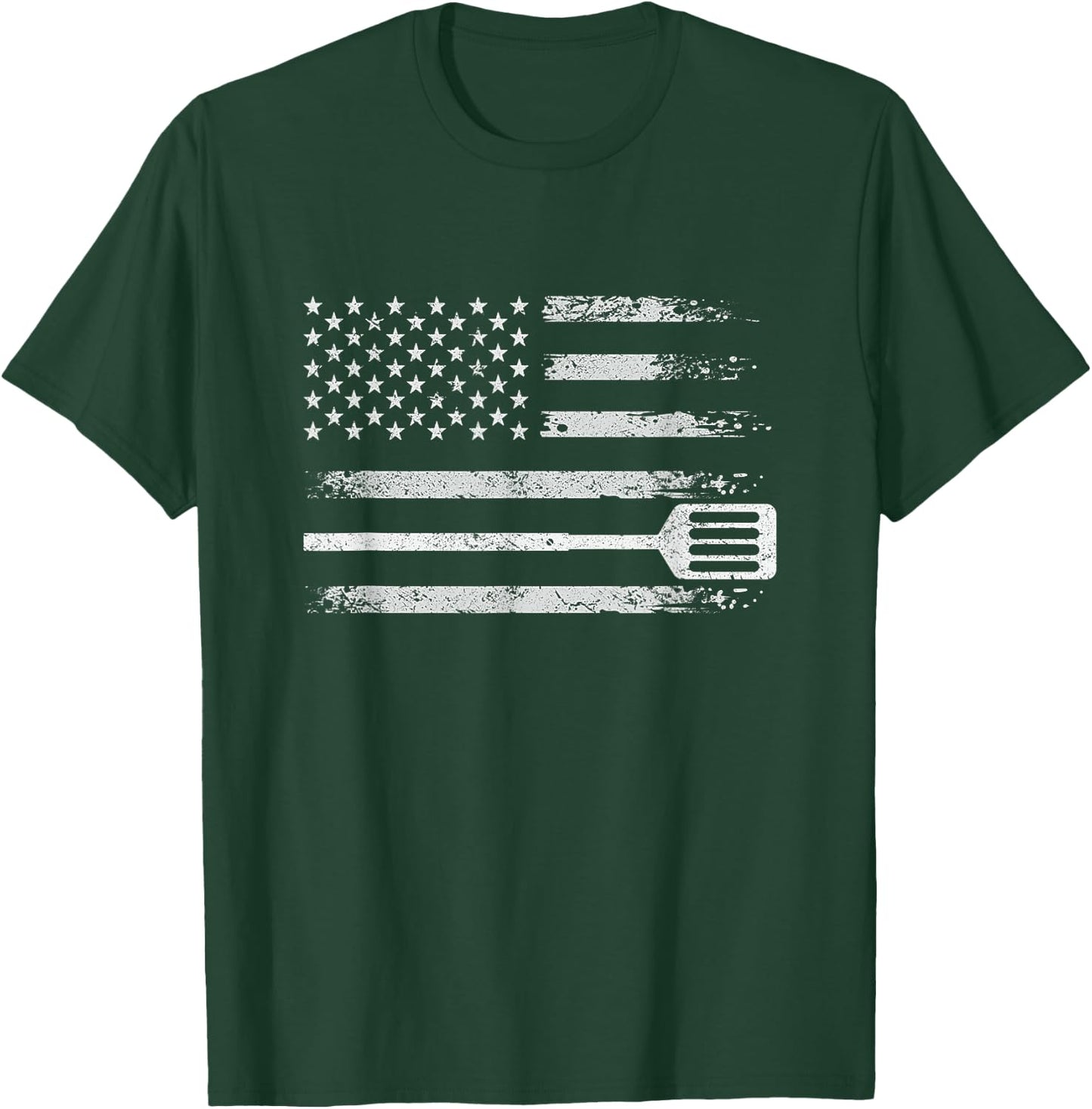 School Cafeteria Amrican Flag - Lunch Lady T-Shirt - T-Shirt | Forest