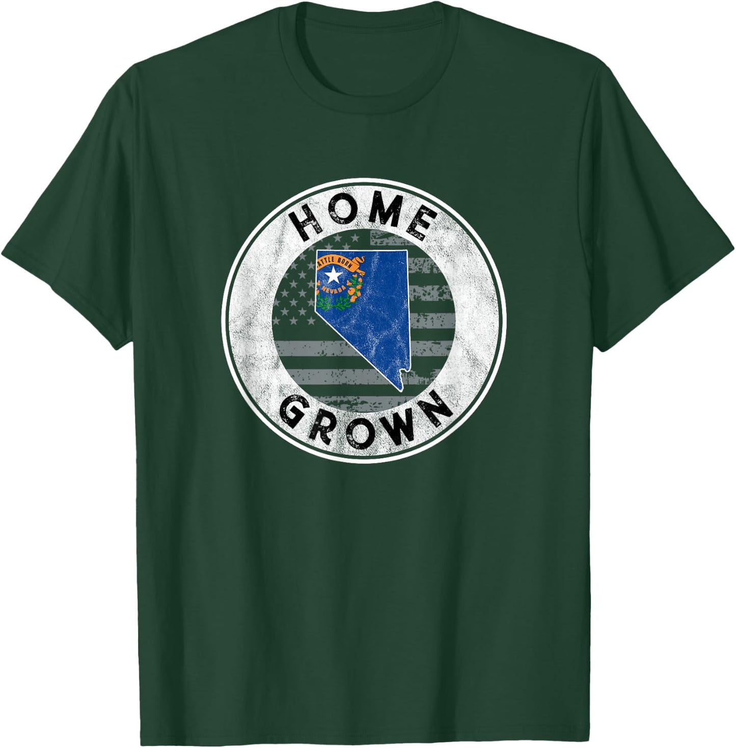 Nevada Native Home Grown Quote State American Flag Pride NV T-Shirt - T-Shirt | Forest