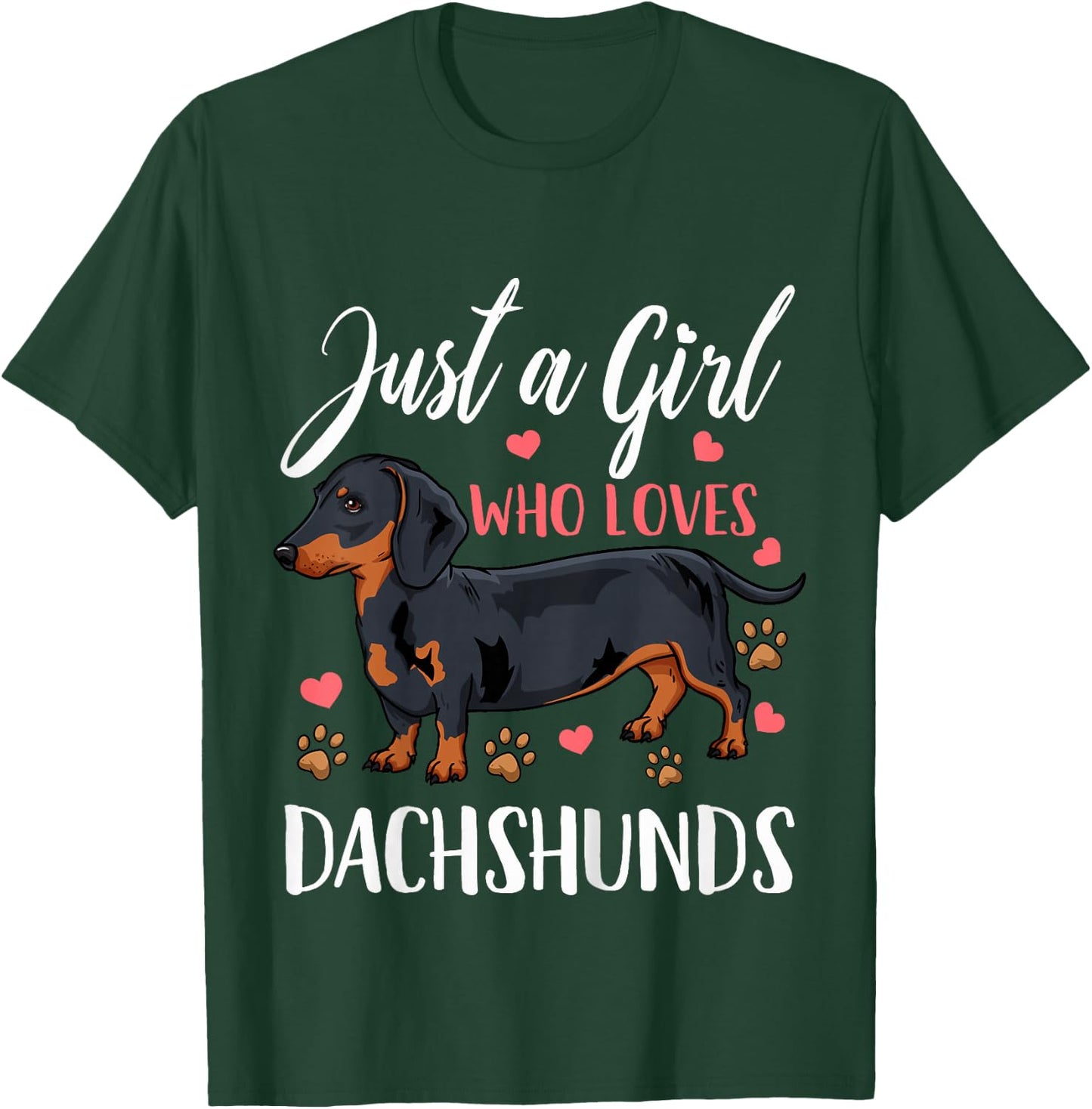 Kids Dachshund Just A Girl Who Loves Dachshunds Gift T-Shirt - T-Shirt | Forest