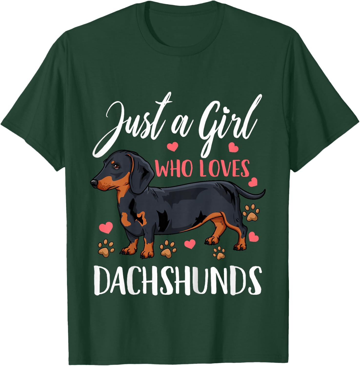 Kids Dachshund Just A Girl Who Loves Dachshunds Gift T-Shirt - T-Shirt | Forest