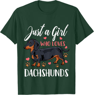 Kids Dachshund Just A Girl Who Loves Dachshunds Gift T-Shirt - T-Shirt | Forest