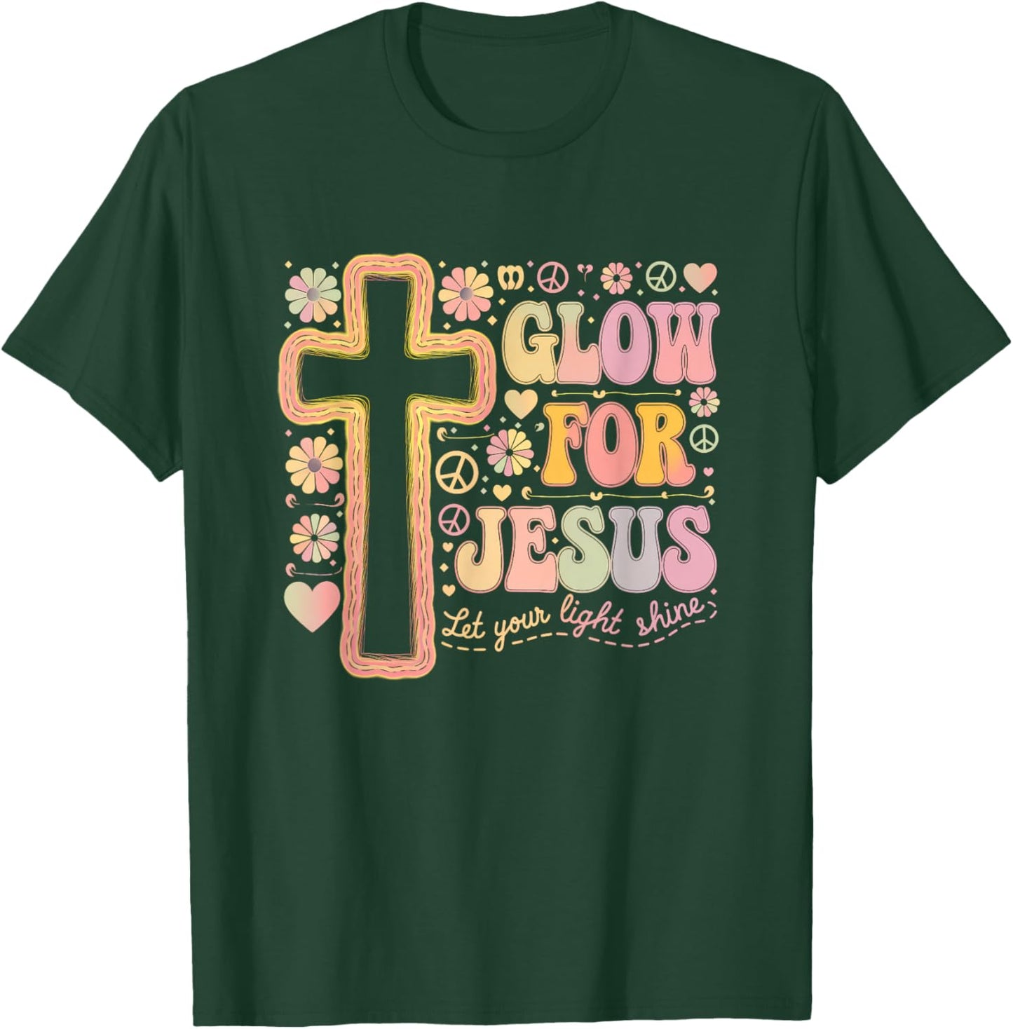 Glow for Jesus Christian Faith Lion God Christianity T-Shirt - T-Shirt | Forest