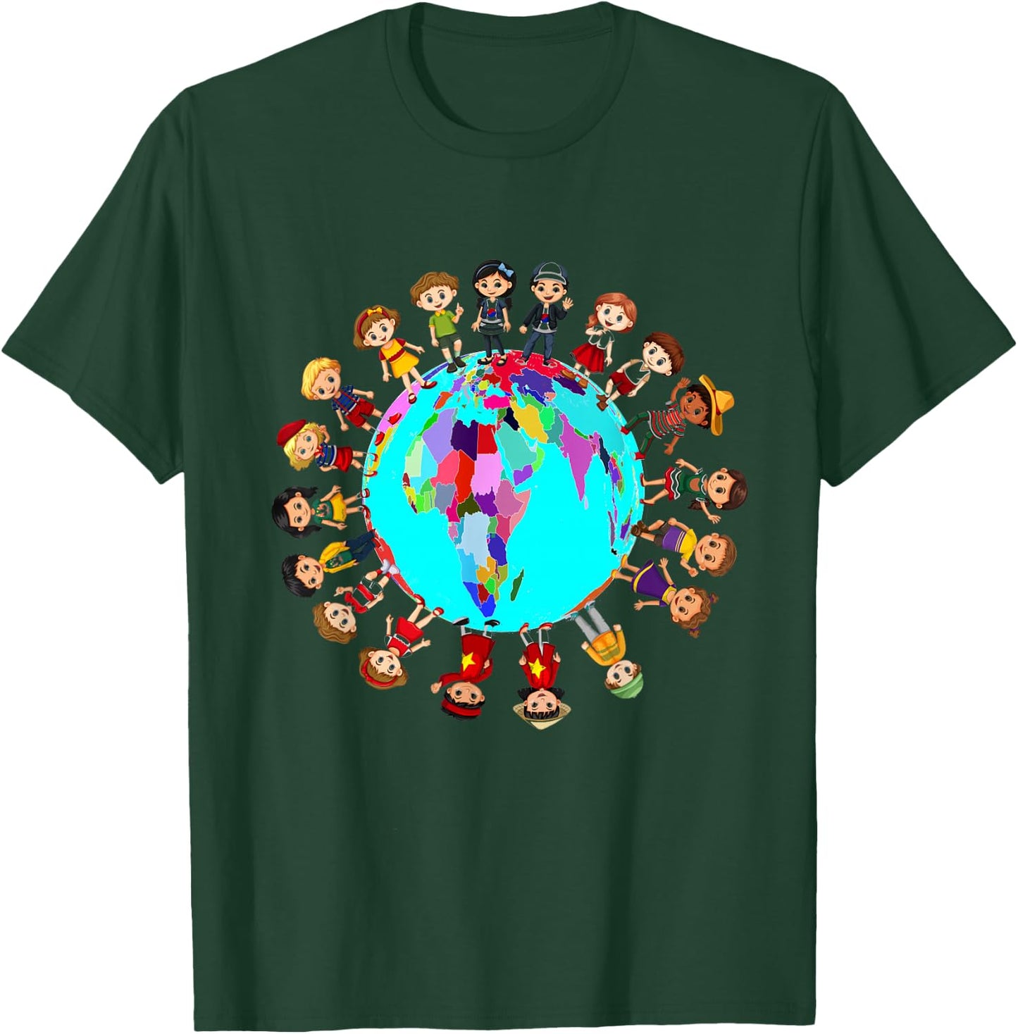 Kids around the world Happy Children Cultural diversity T-Shirt - T-Shirt | Forest