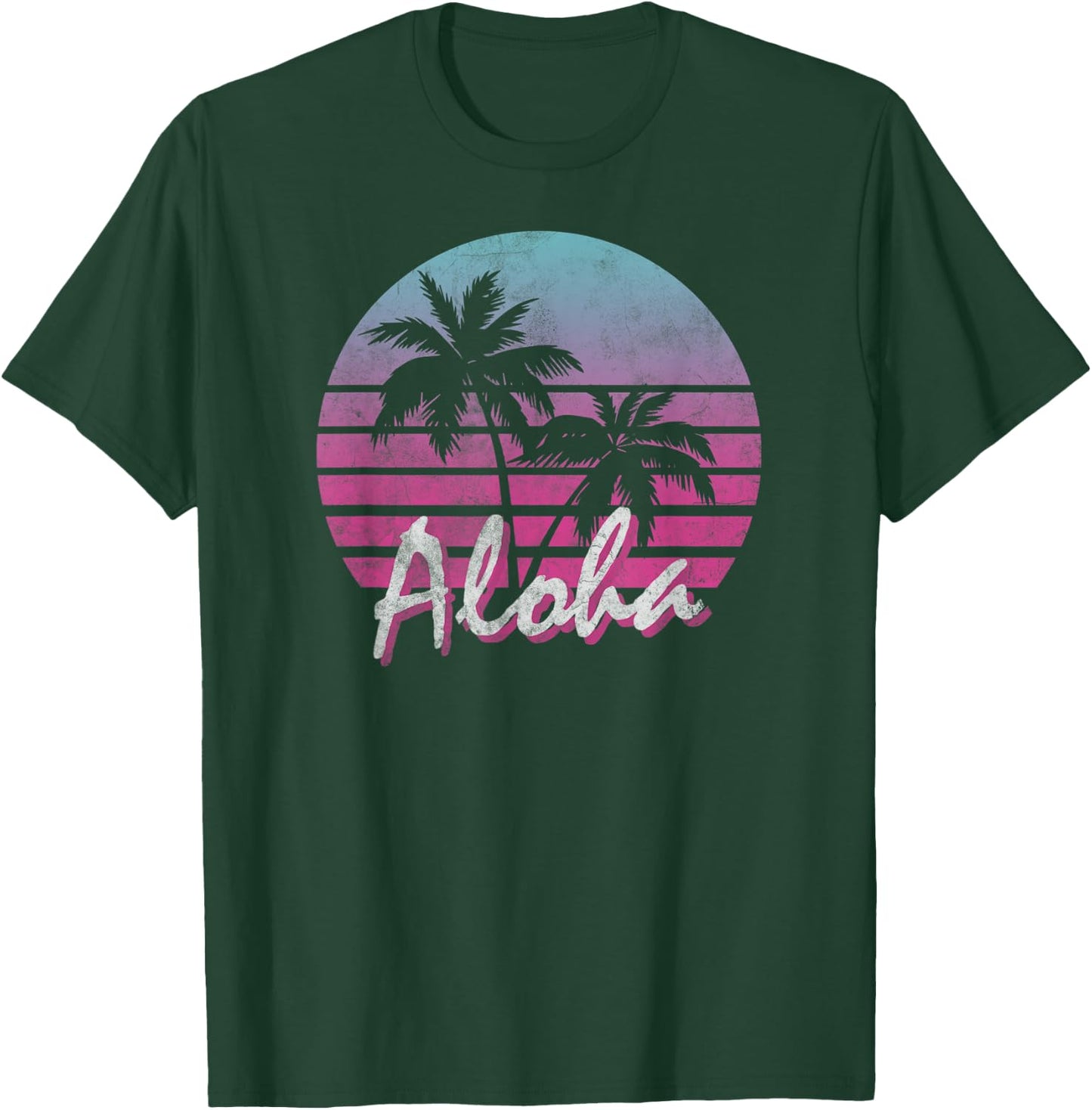 Aloha Hawaii Hawaiian Island Palm Beach Surf Vintage Women Kids T-Shirt - T-Shirt | Forest