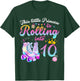 Roller Skate 10th Birthday Shirt 10 Year Old Girl Party Gift T-Shirt - T-Shirt | Forest