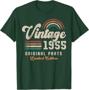 Vintage 1955 Birthday Birth Year 70 Retro T-Shirt - T-Shirt | Forest