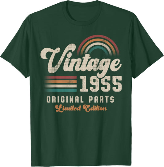 Vintage 1955 Birthday Birth Year 70 Retro T-Shirt - T-Shirt | Forest