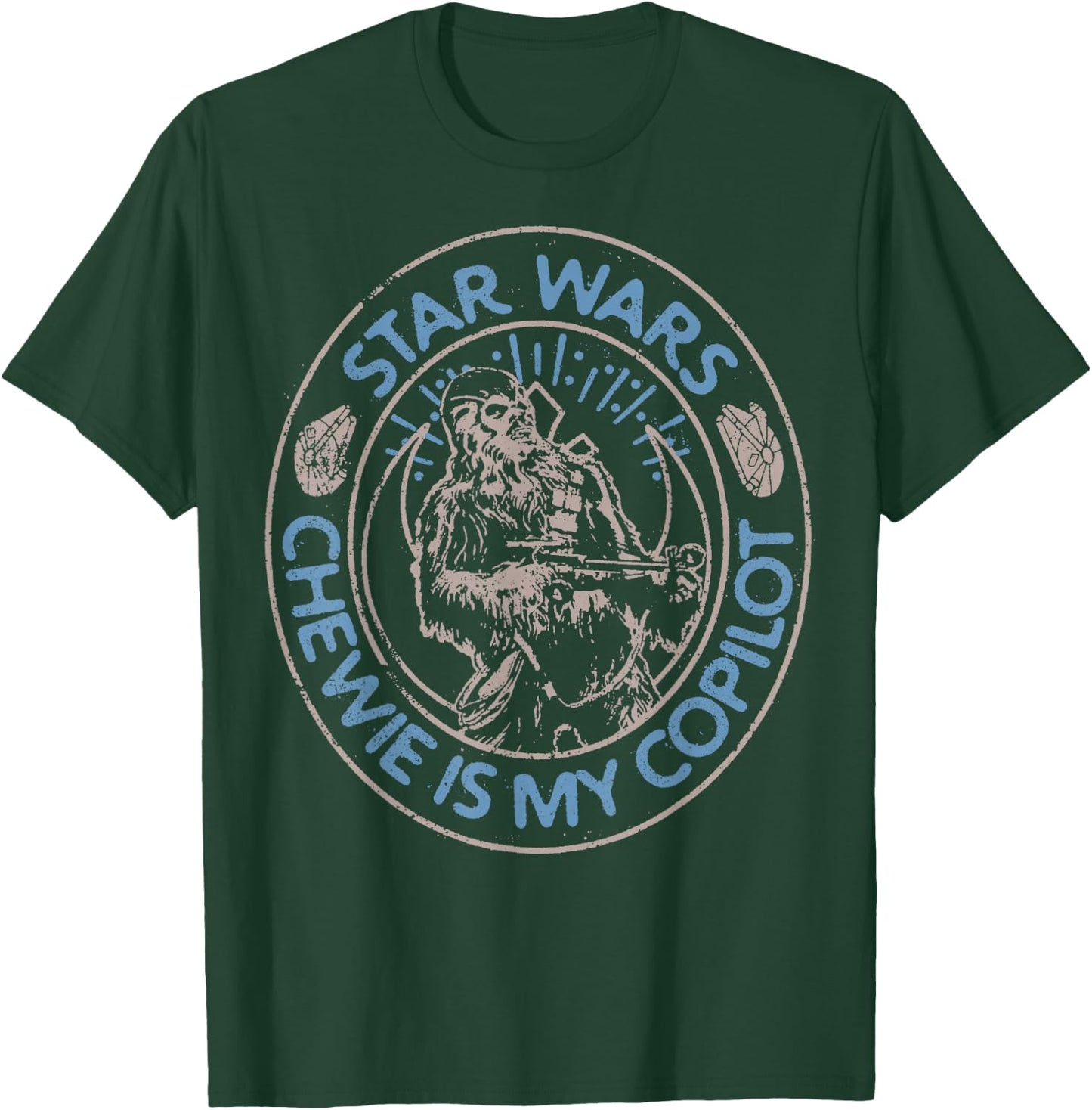 Star Wars The Rise Of Skywalker Chewie Is My Copilot Outline T-Shirt - T-Shirt | Forest
